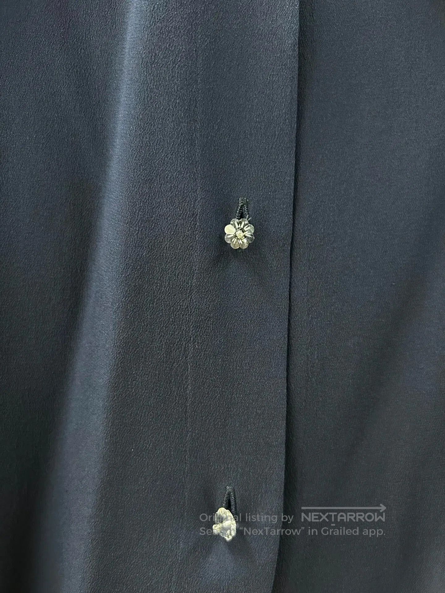 Miu Miu Miu Miu Navy Silk Shirt. Size XS / US 0-2 / IT 36-38 - 4 Thumbnail