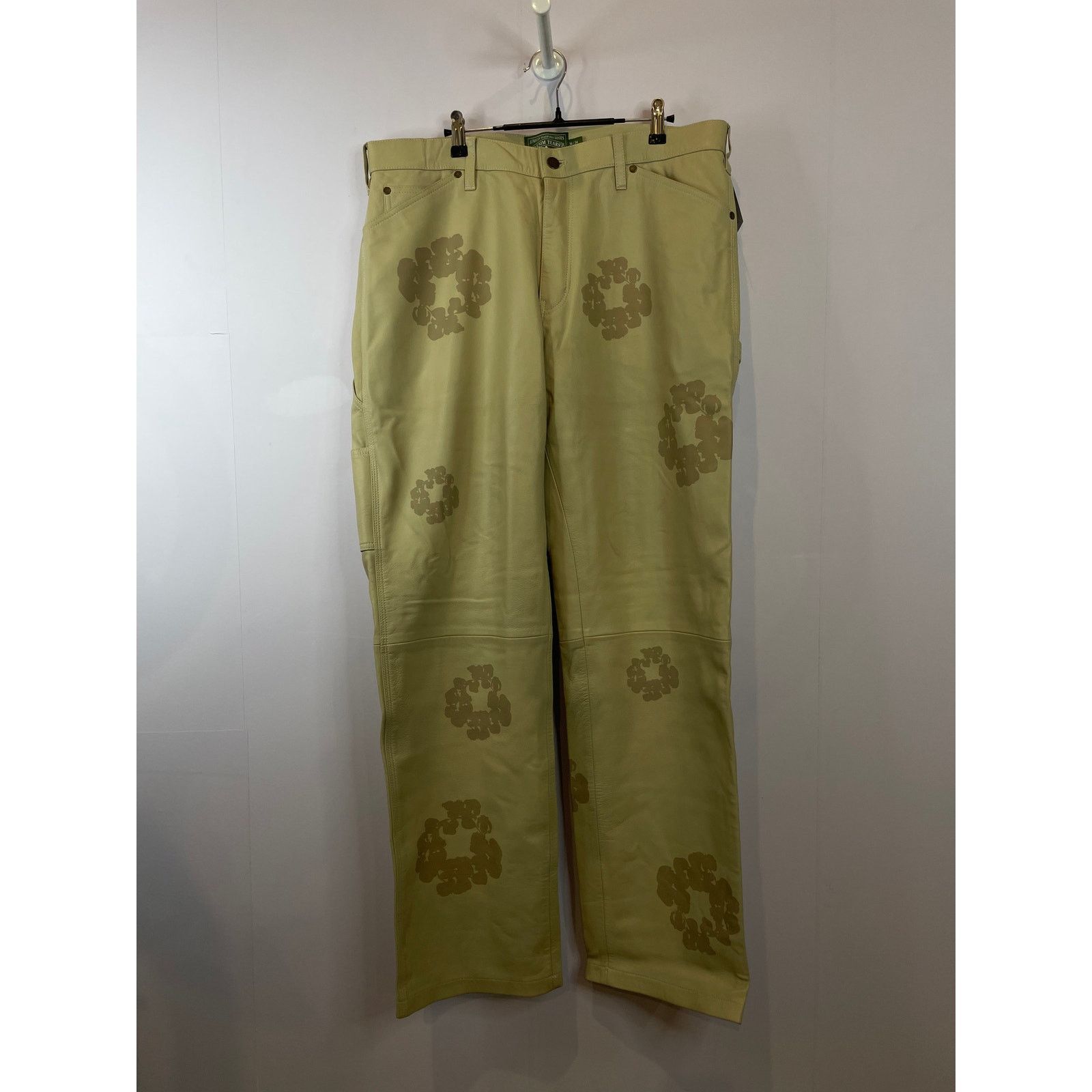 Denim Tears Tan Leather Jeans Used 36