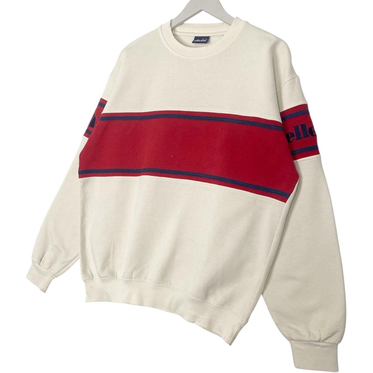 Other Vintage Ellesse Big Printed Embroidered Crewneck White/Red Size US L / EU 52-54 / 3 - 3 Thumbnail