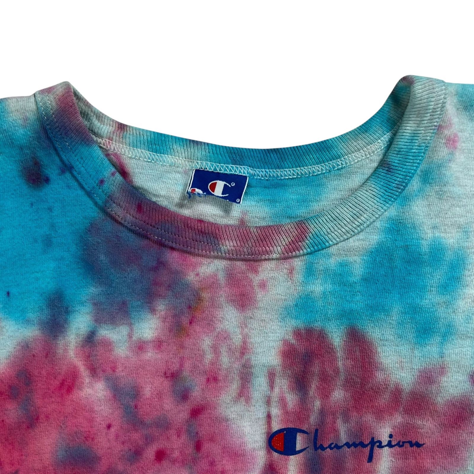 Champion × Vintage Vintage 90s Champion mini script tie dye tee (XXL) Size US XXL / EU 58 / 5 - 6 Thumbnail