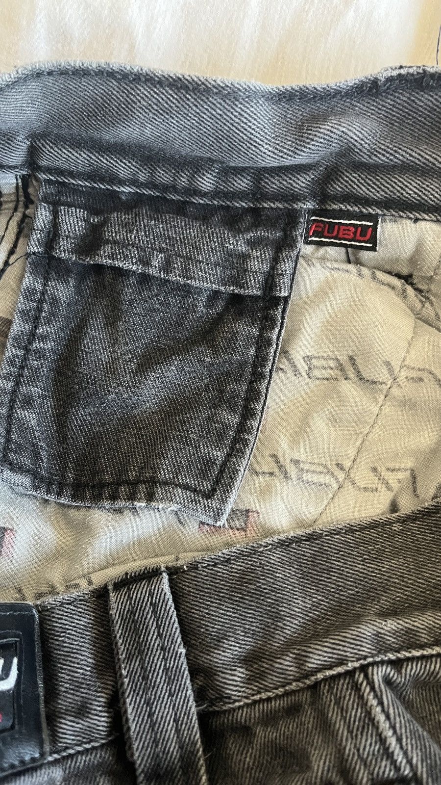 Fubu 90s FUBU black denim cargo pants Size US 34 / EU 50 - 5 Thumbnail