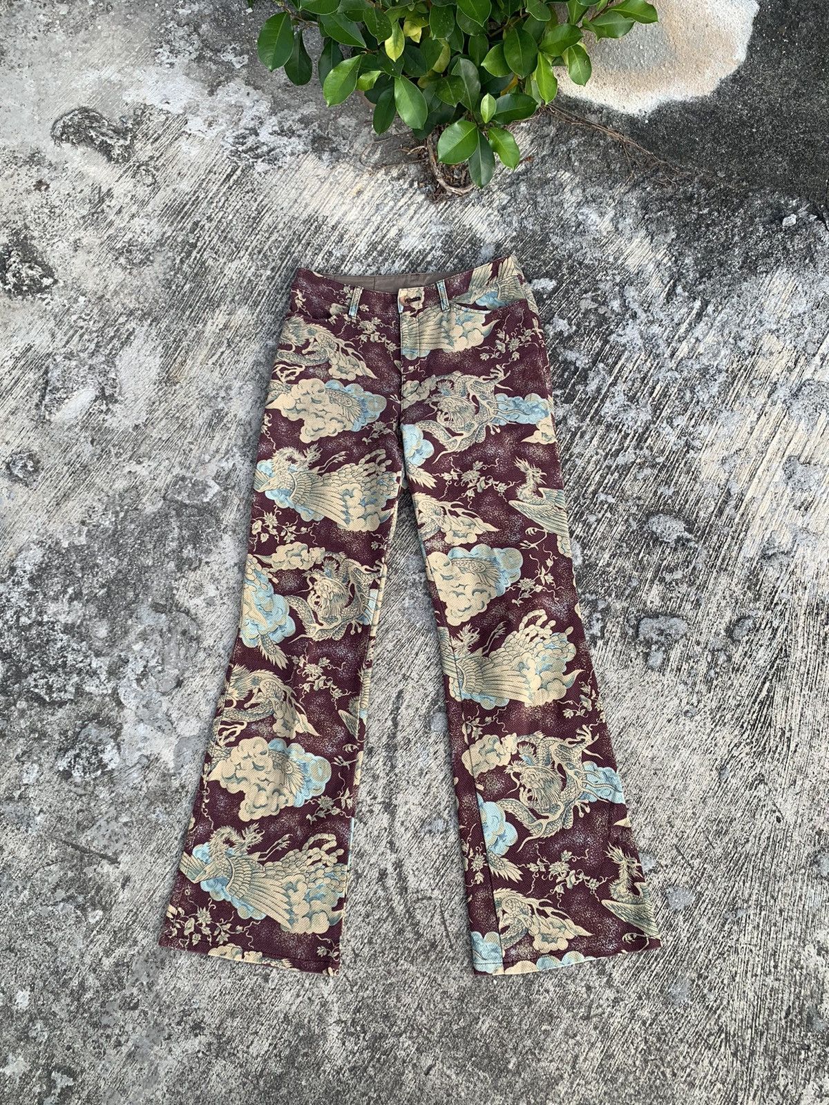 Hysteric Glamour Rare 🔥 Flare Batsu club overprinted/full printed dragon Size 28" / US 6 / IT 42 - 1 Thumbnail