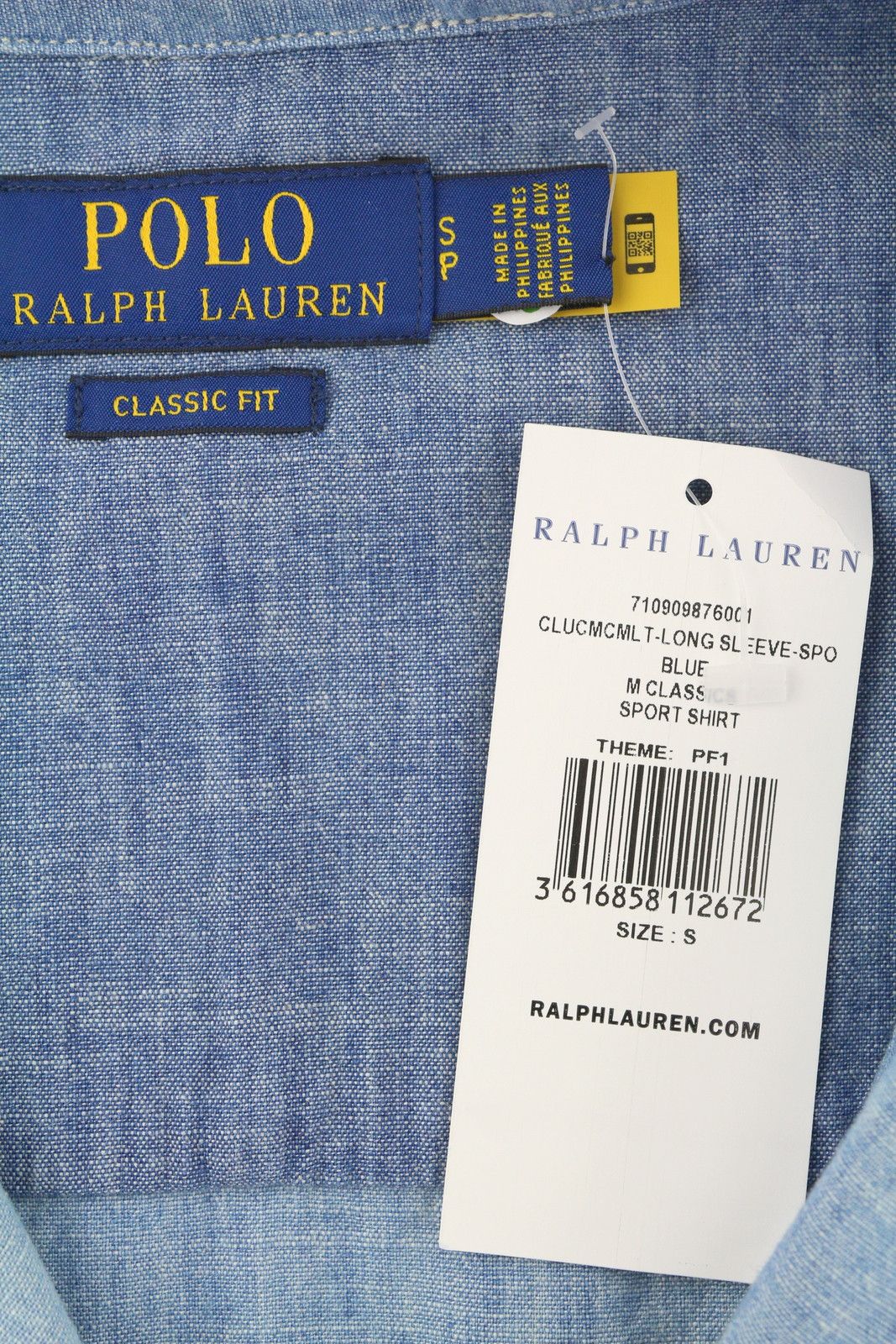 Ralph Lauren S Blue Faded Patchwork Button-Up Spread Shirt 86998 Size US S / EU 44-46 / 1 - 6 Thumbnail