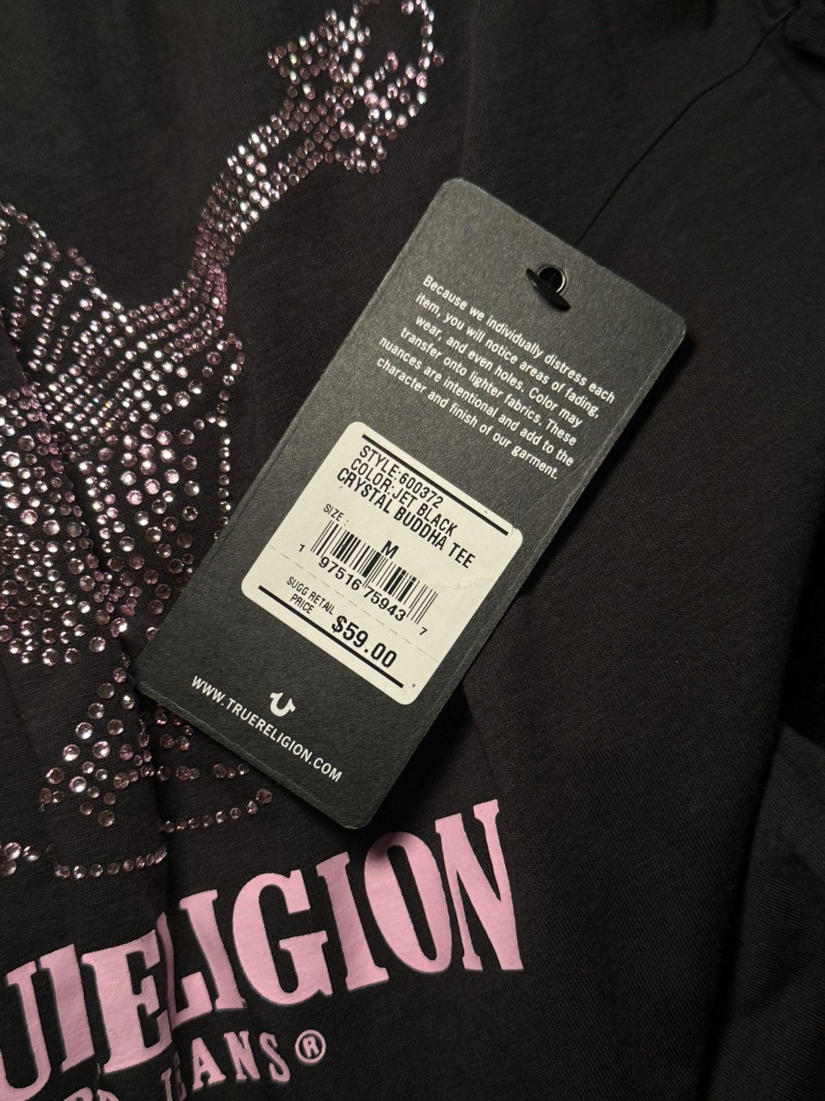 True Religion True Religion Pink Crystal Buddha Tee – Y2K Rhinestone Size M / US 6-8 / IT 42-44 - 5 Thumbnail