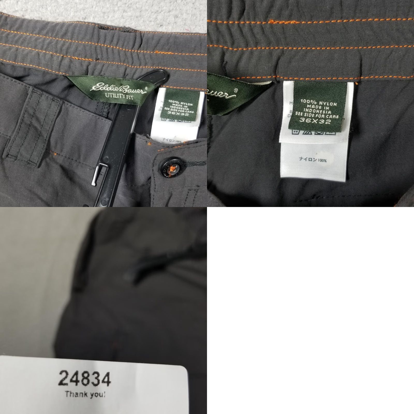 Eddie Bauer EDDIE BAUER Mens 36x32 Gray Utility Fit Hiking Cargo Pants Quick Dry Nylon Size US 36 / EU 52 - 8 Thumbnail