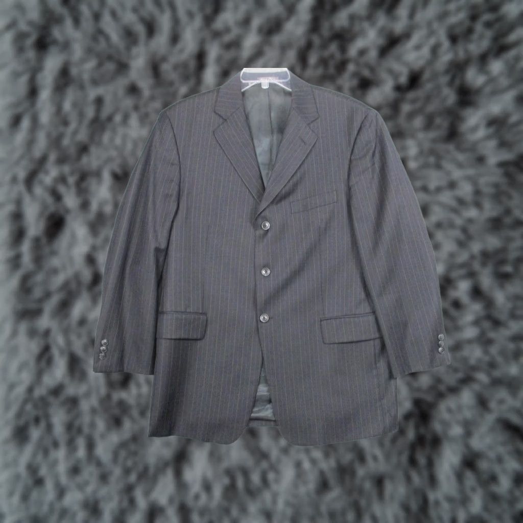 Loro Piana Loro Piana Suit Jacket Mens 44R Gray Pinstripe Three Button Sport Coat Italy Size 44R - 1 Thumbnail