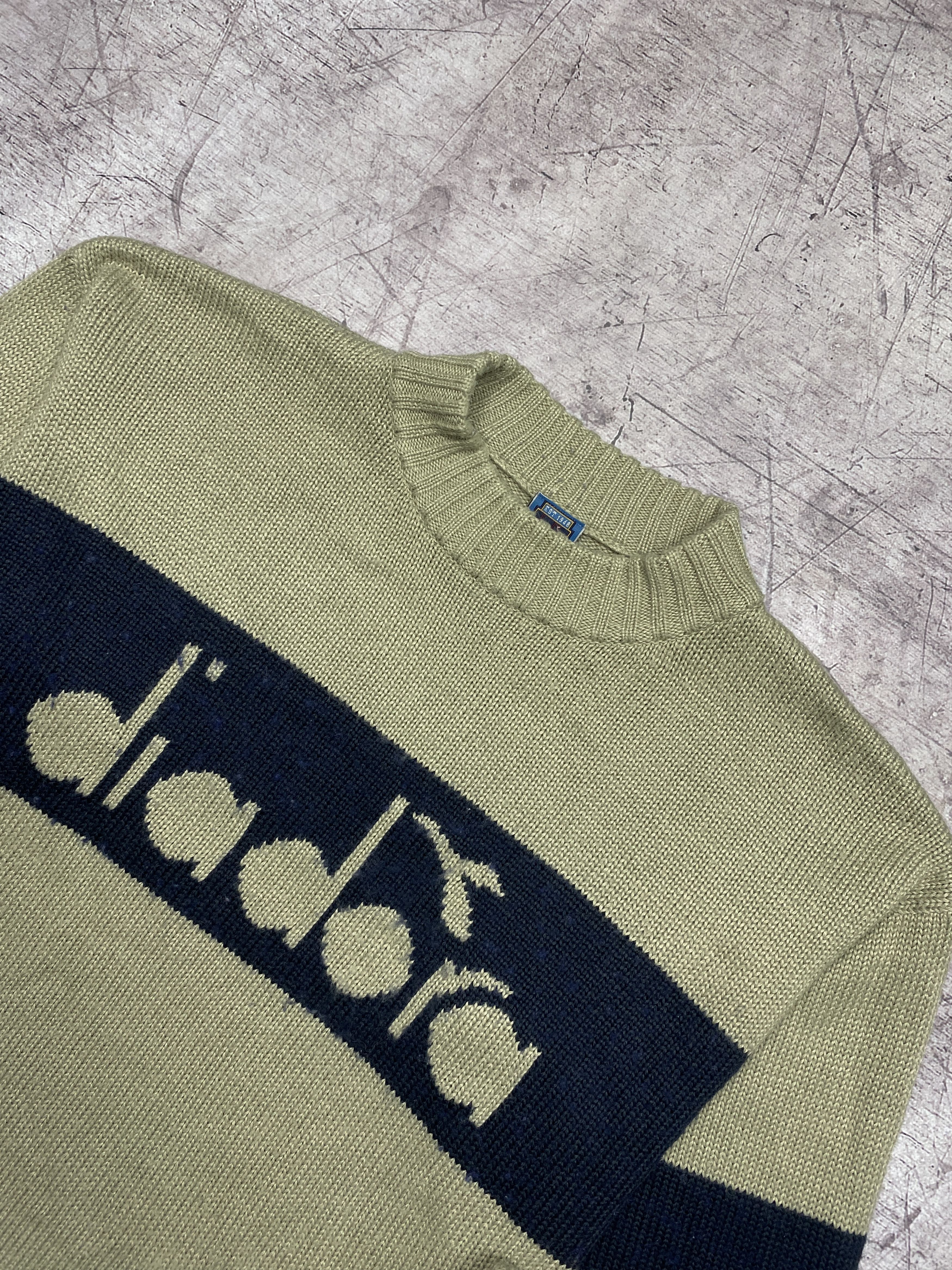 Diadora × Vintage Diadora Vintage Mens Crew Neck Knit Sweater Size US L / EU 52-54 / 3 - 2 Thumbnail