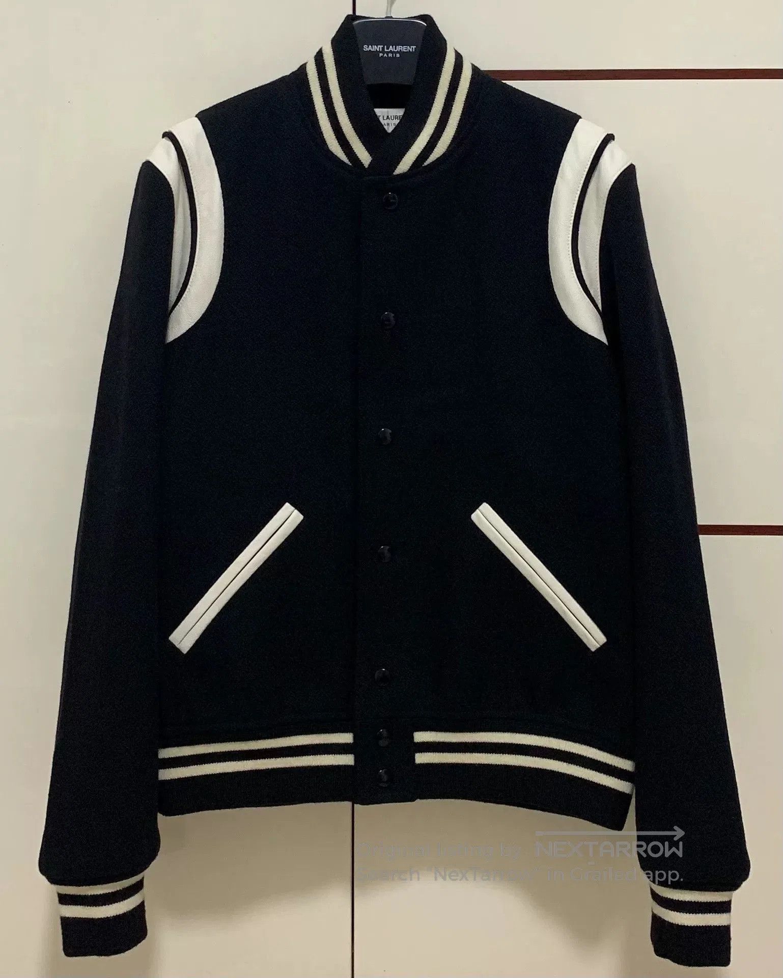 Saint Laurent Paris Saint Laurent Black and White Baseball Jacket. Size US M / EU 48-50 / 2 - 1 Thumbnail