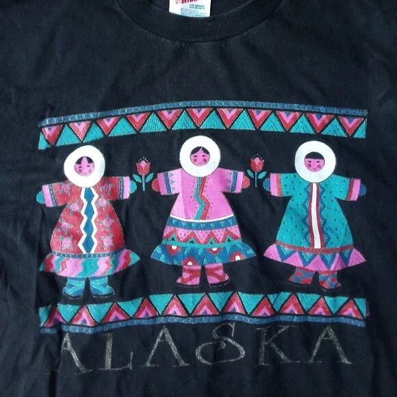 Vintage Vintage 90s Alaska Eskimos Inuit Yupik T-Shirt Size US M / EU 48-50 / 2 - 1 Thumbnail