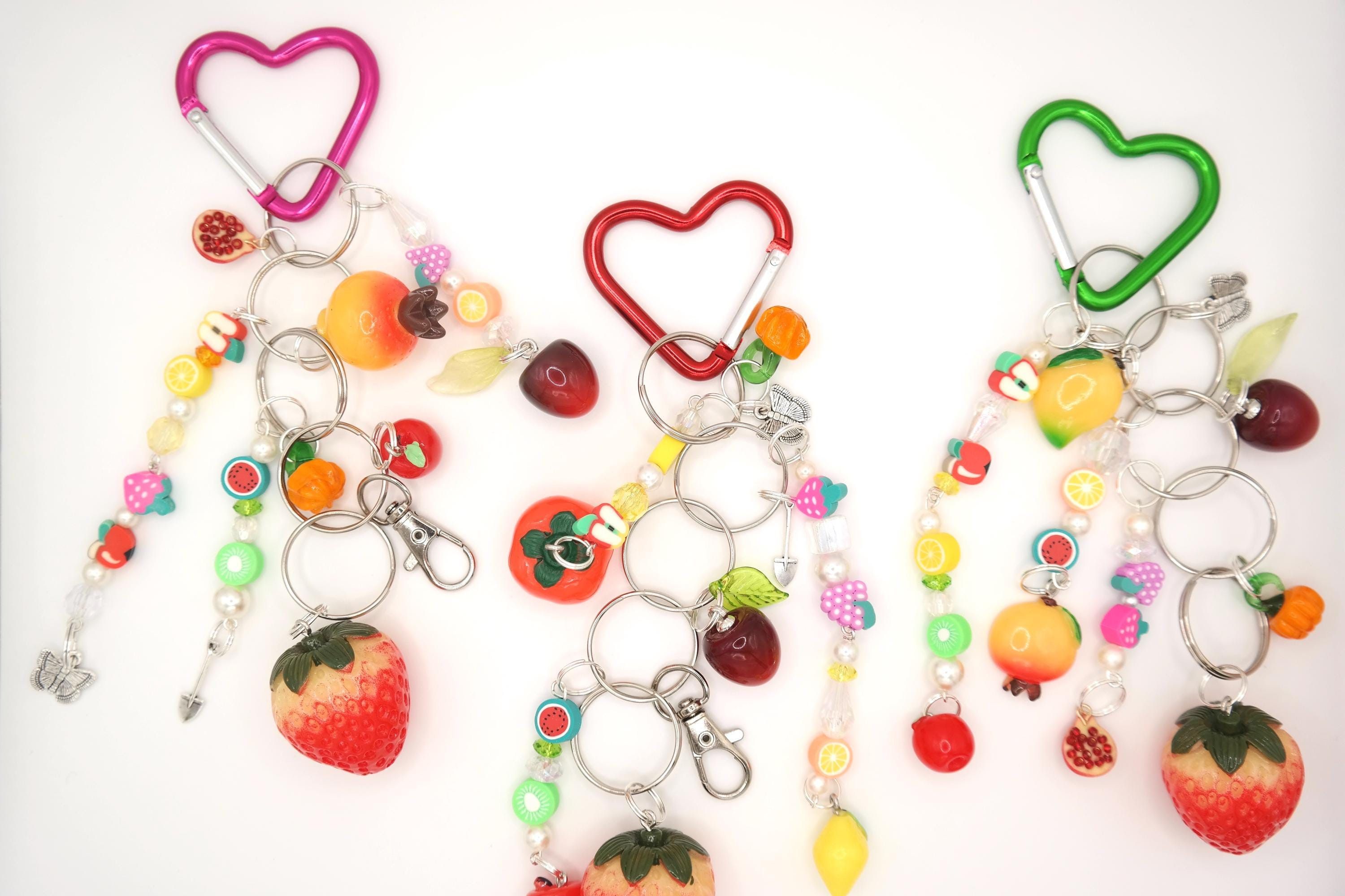Handmade The Fruits Heart Carabiner Keychains Size ONE SIZE - 8 Thumbnail