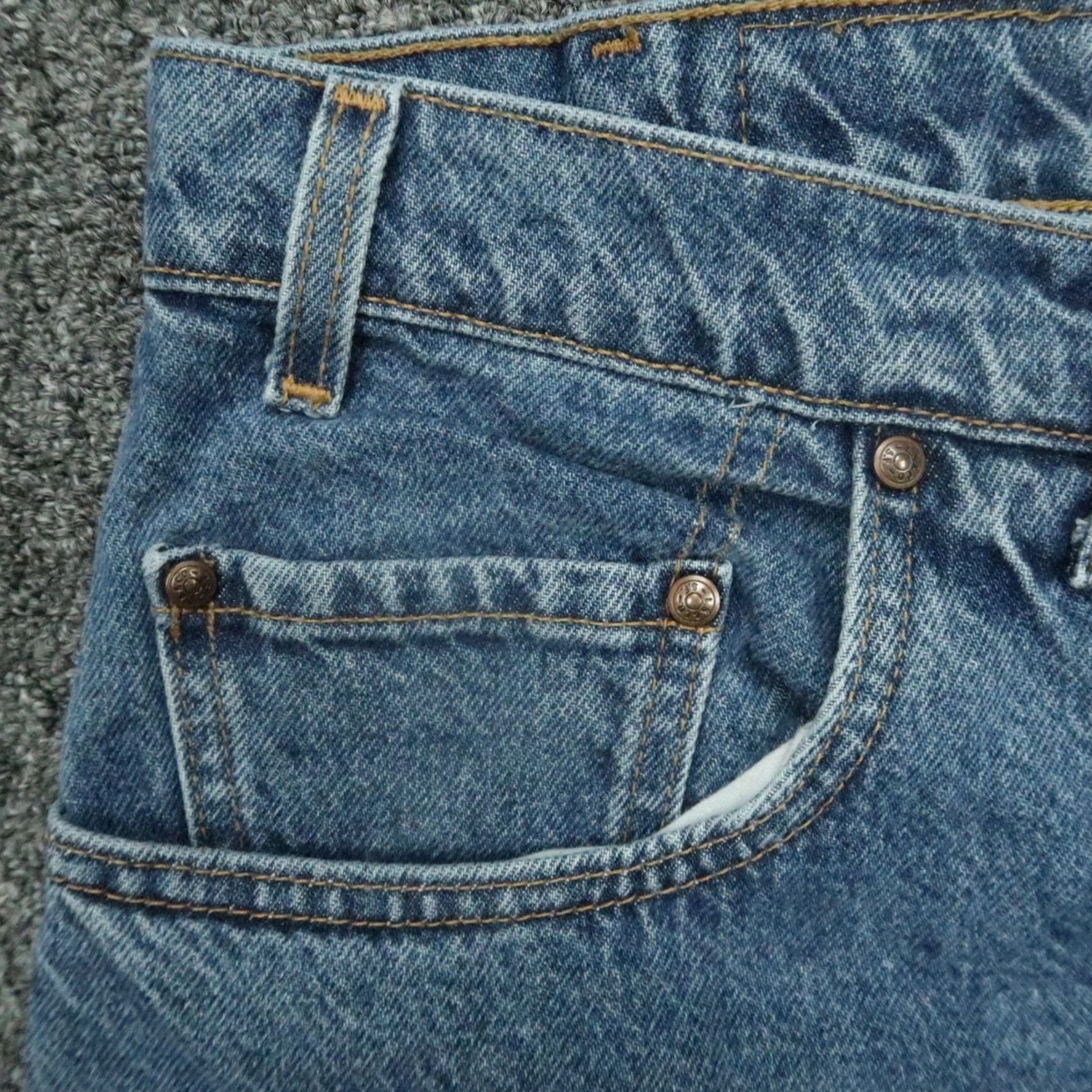 Levi's VINTAGE Levi's Jeans Men 42x30 Blue 545 Loose Orange Tab Baggy Wide Leg Relaxed 5-Pocket Denim Cotton Belt Loops Button Zip Mens Regular 42 in Blue Size US 42 / EU 58 - 3 Thumbnail