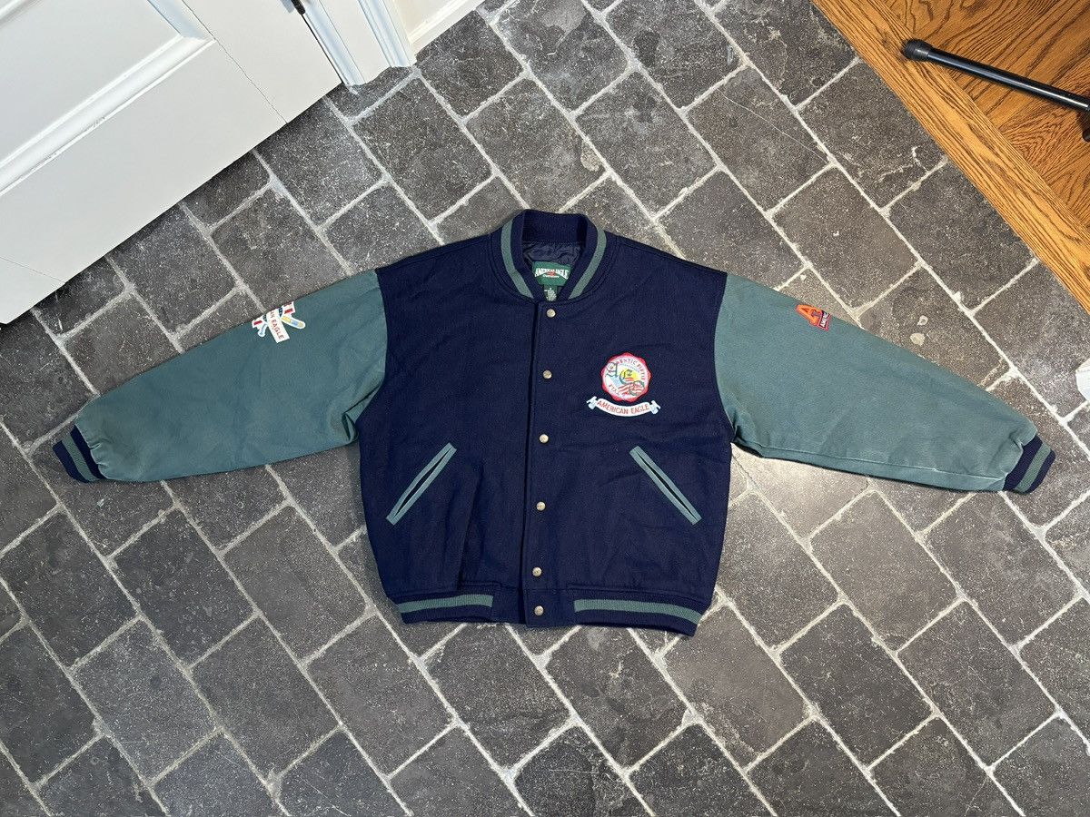 American Eagle Outfitters 1990s American Eagle Vintage Bomber Jacket Chenille Patch M Size US M / EU 48-50 / 2 - 12 Thumbnail