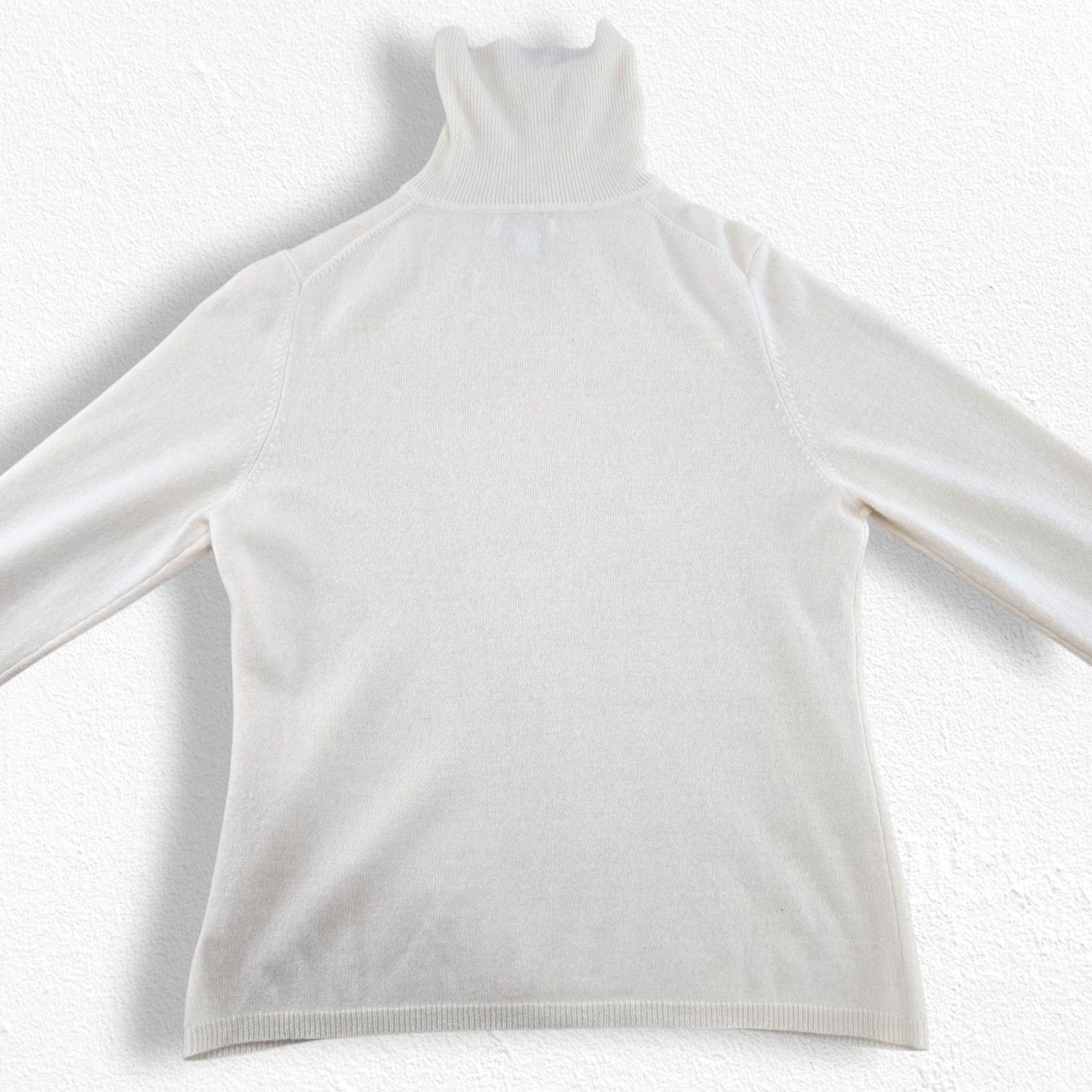 Vintage Y2K Ivory Cashmere Turtleneck Sweater Large Size L / US 10 / IT 46 - 8 Thumbnail