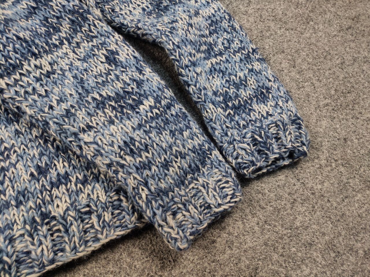 Designer Pachamama Design Handmade Knit Wool Blue Pullover Sweater Size US L / EU 52-54 / 3 - 13 Thumbnail