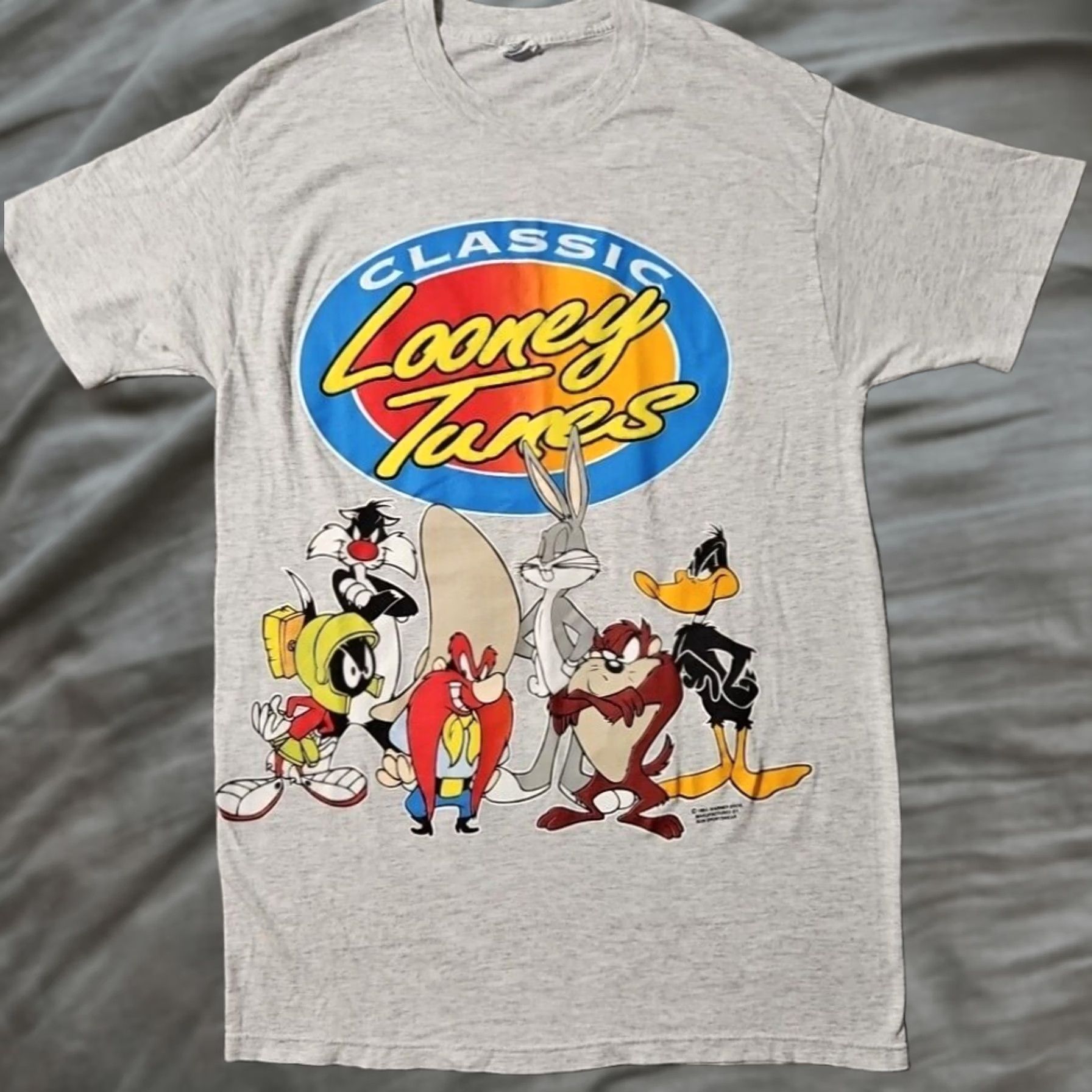 Vintage Vintage Looney Tunes Characters Bugs Bunny Double Side Gray Medium 1993 Mens Size US M / EU 48-50 / 2 - 1 Thumbnail
