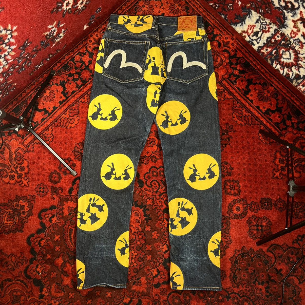 Evisu EVISU Jeans Japan Tukimi Tsukimi Special Rabbit Moon Print Size US 31 - 4 Thumbnail