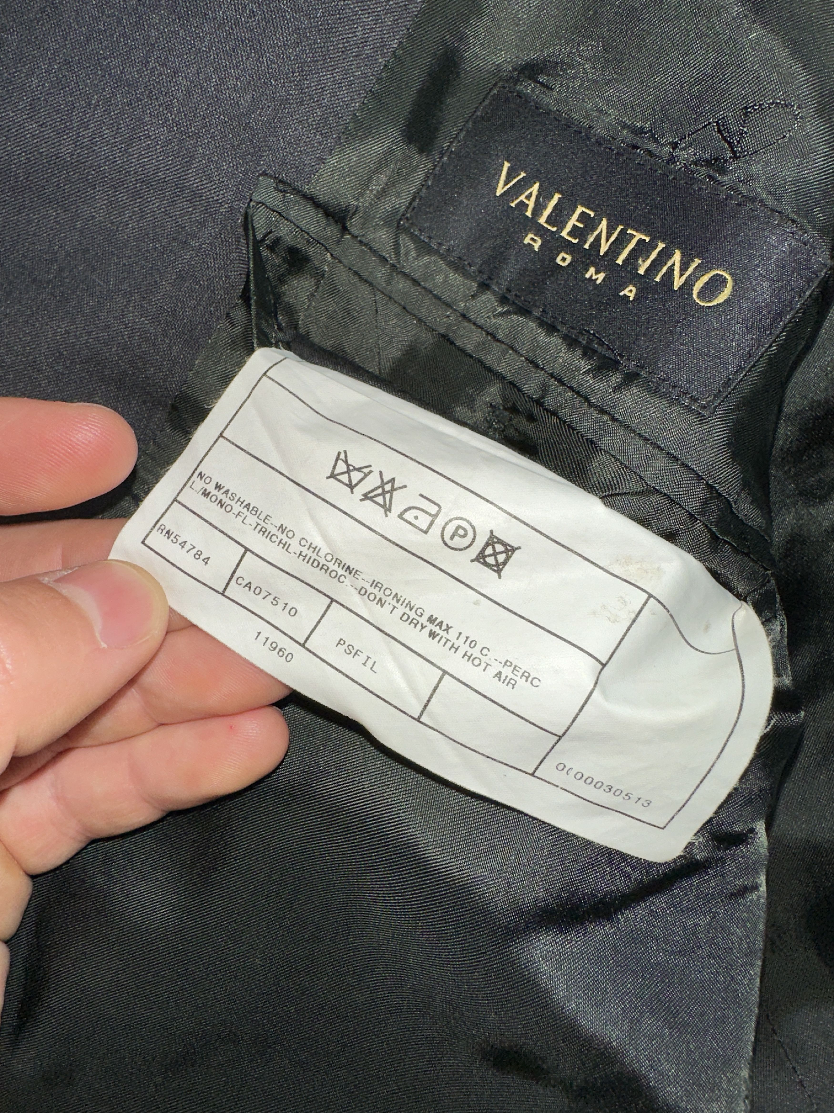 Valentino Valentino Roma Virgin Wool Three Button Tailored Blazer 48R Size 48R - 9 Thumbnail