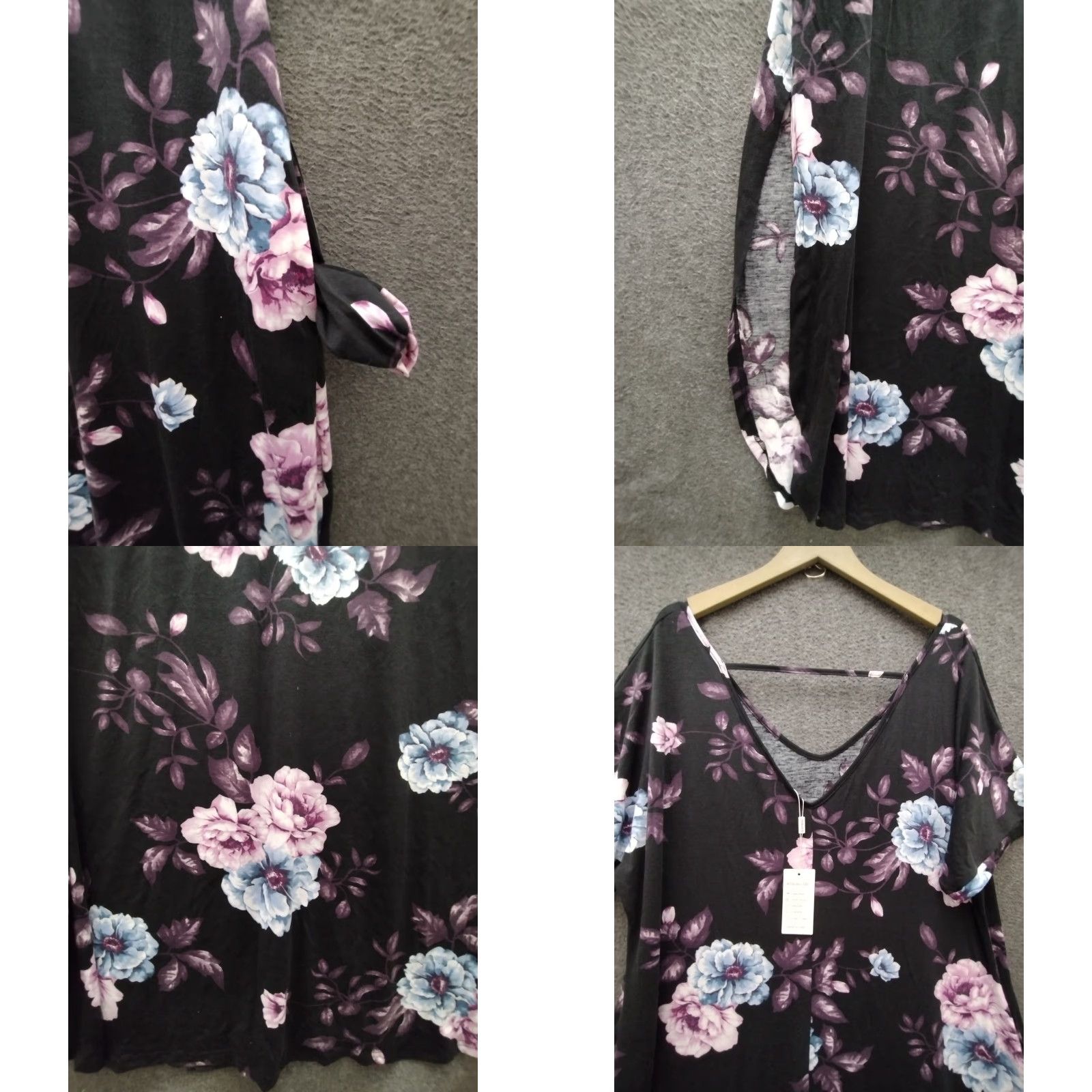 Vintage Nemidor Women's Casual Loose Pocket Long Dress Short Sleeve V-Neck Size 22 Size 40" / US 18 - 8 Thumbnail