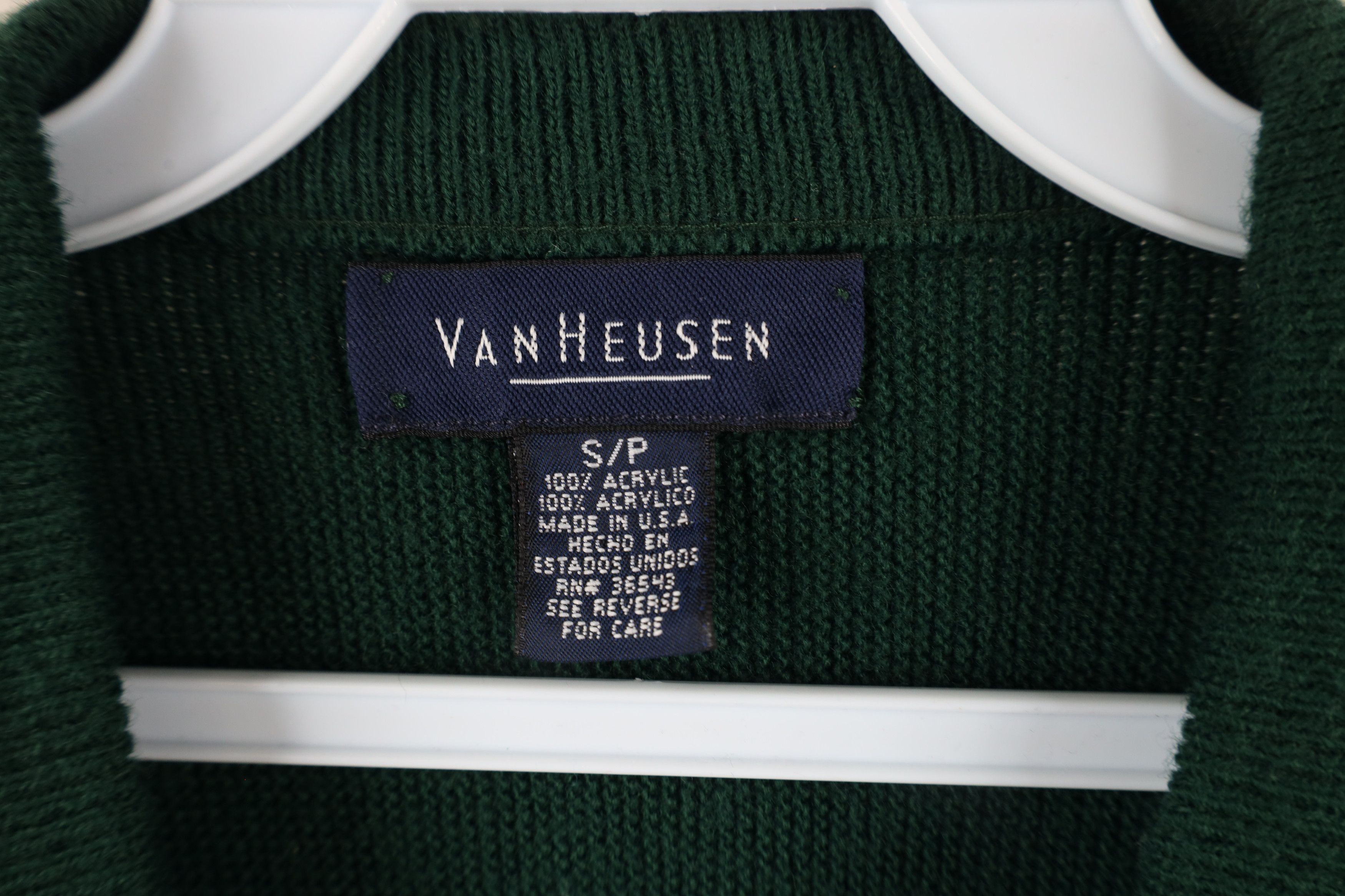 Vintage Vintage 90s Streetwear Knit V-Neck Sweater Hunter Green USA Size US S / EU 44-46 / 1 - 4 Thumbnail