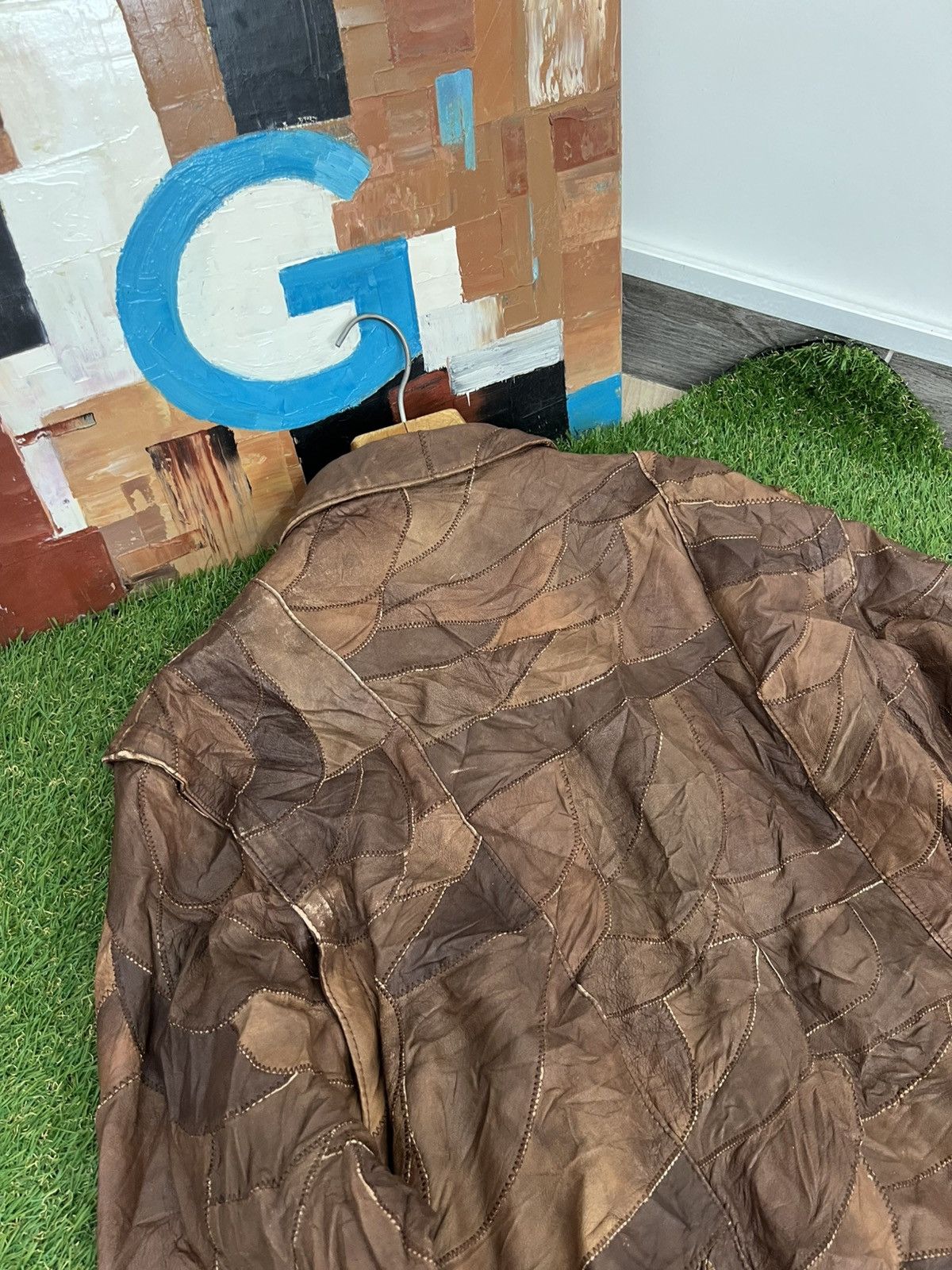Vintage Y2K Faux Leather Patchwork Jacket like cdg yohji jpg 00s Size US L / EU 52-54 / 3 - 13 Thumbnail