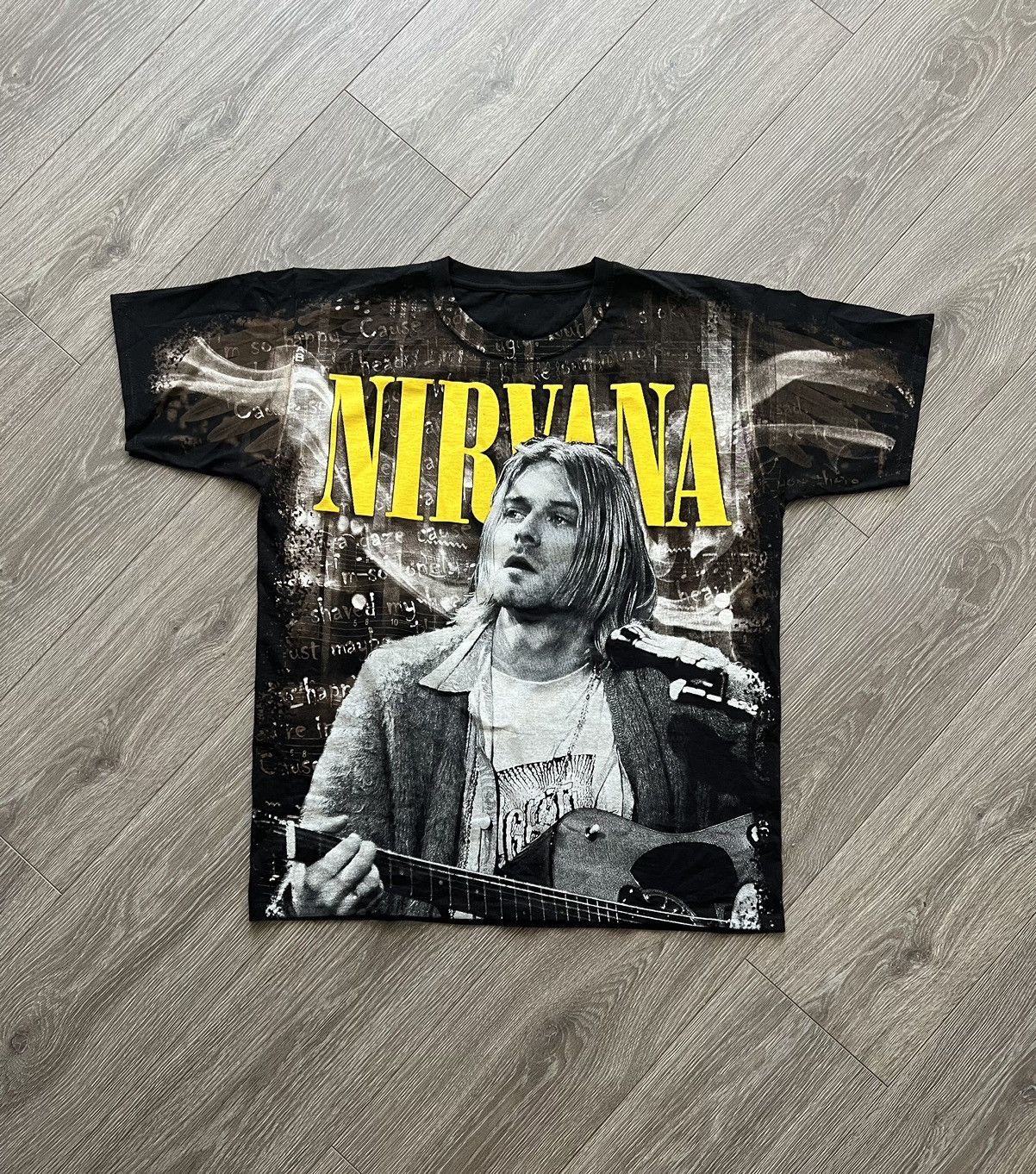 Band Tees × Nirvana 💥💥 Kurt Cobain Nirvana Band Tee Over Print Size US L / EU 52-54 / 3 - 8 Thumbnail