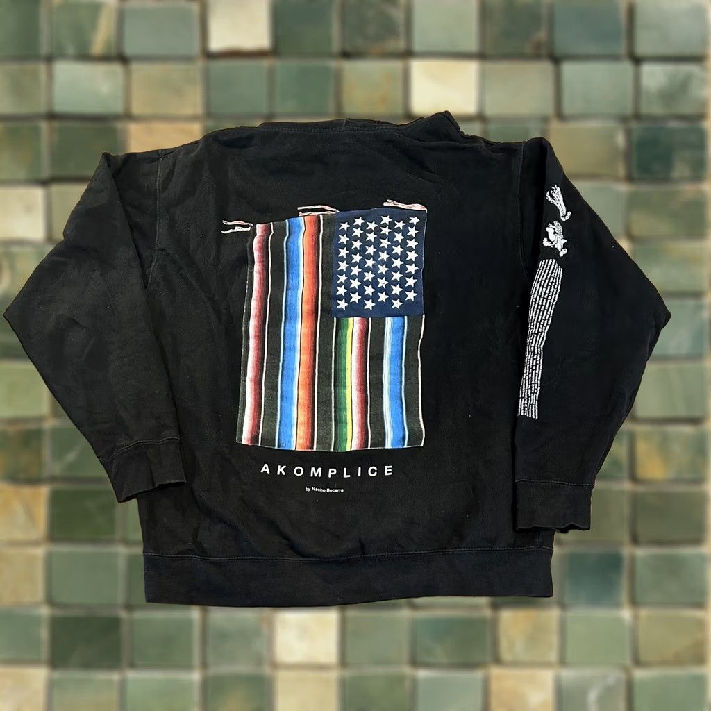 Vintage Akomplice Hoodie Sweatshirt Large Flag Third Eye Open Made In Love L Black Mens Size US L / EU 52-54 / 3 - 1 Thumbnail