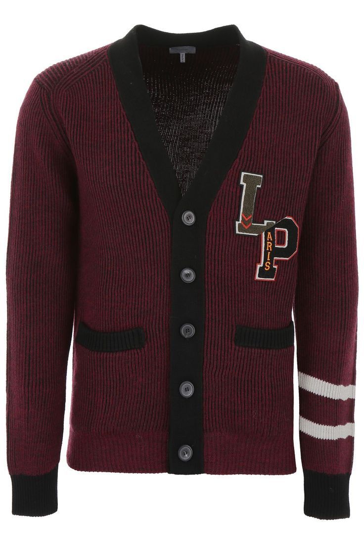 Lanvin LANVIN Varsity Logo Patch Wool Cardigan LARGE Size US L / EU 52-54 / 3 - 1 Thumbnail