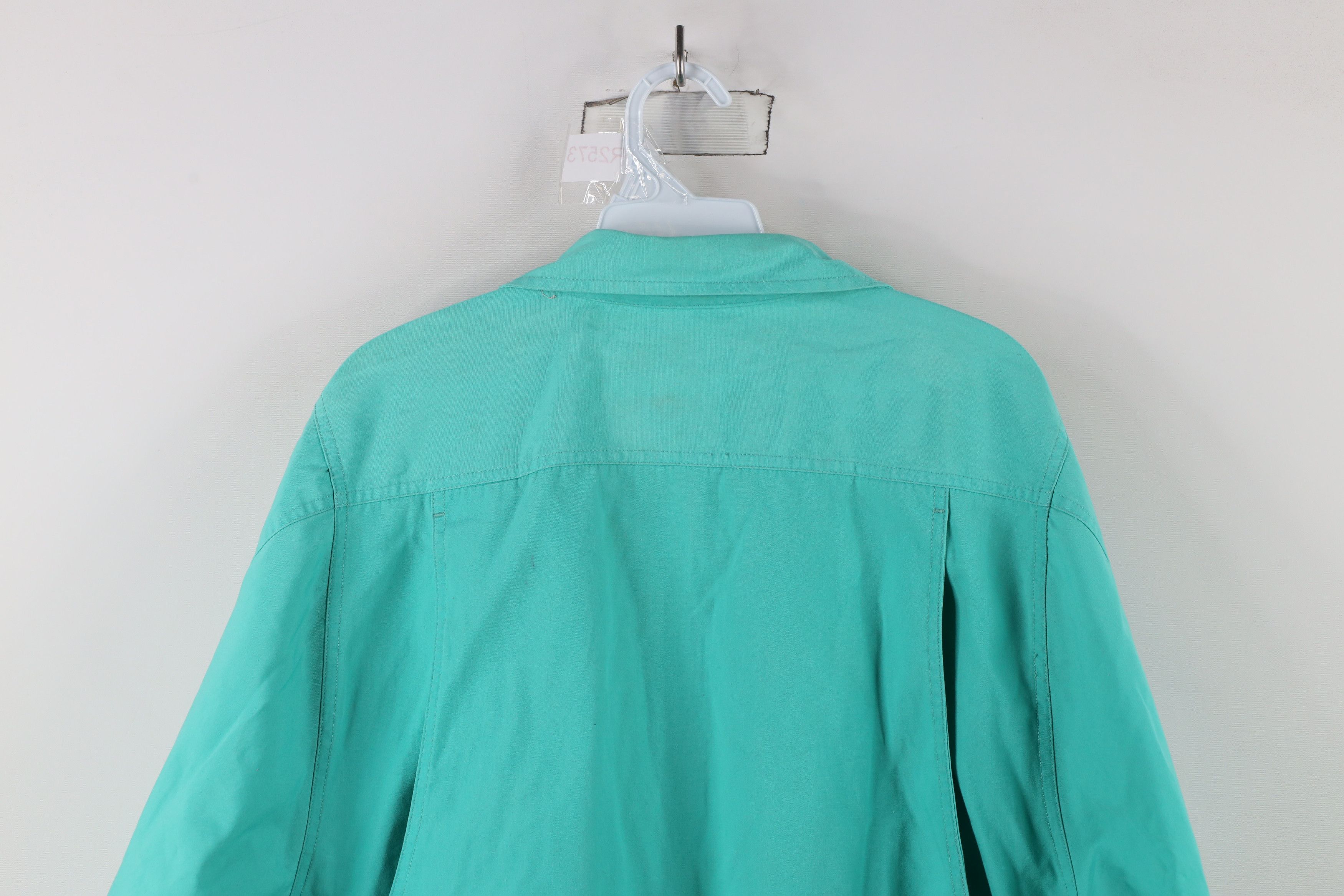 Vintage Vintage 90s Streetwear Blank Full Zip Bomber Jacket Teal Size XL / US 12-14 / IT 48-50 - 13 Thumbnail
