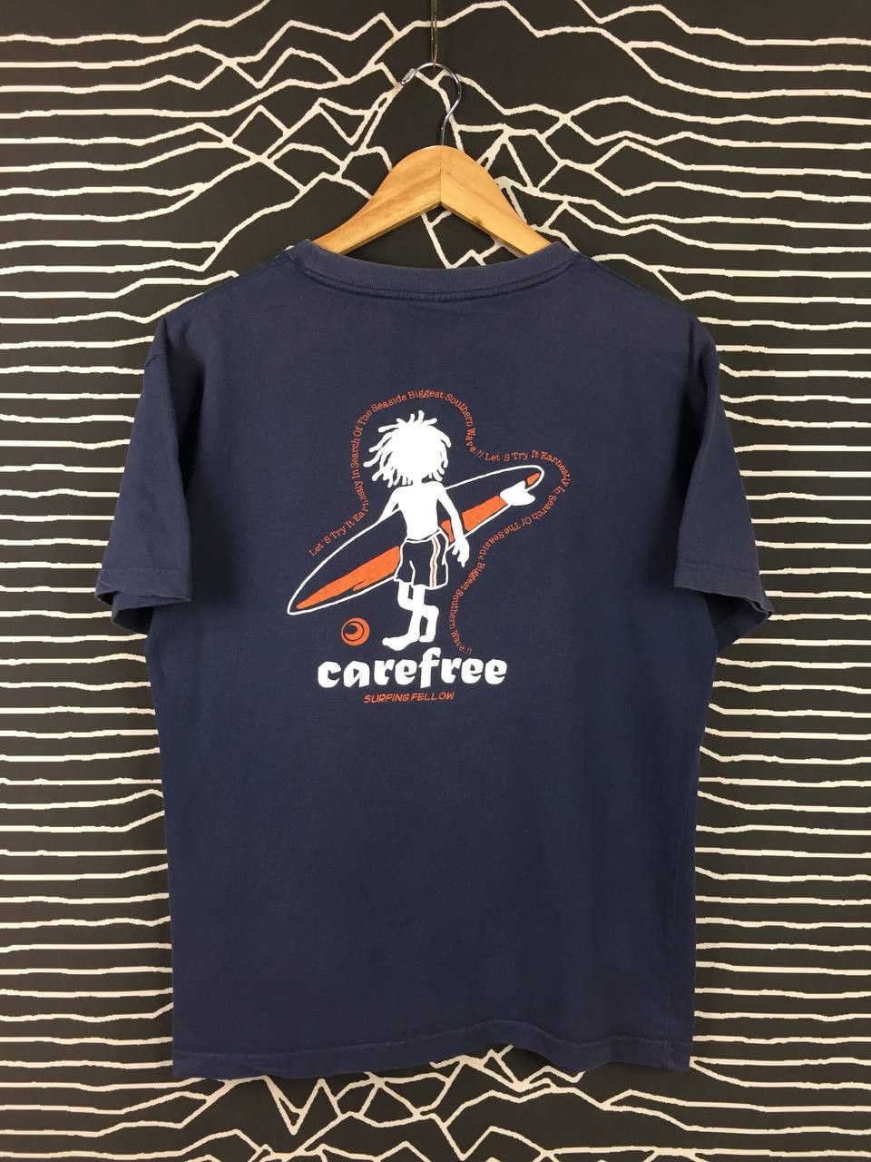 Vintage Vtg Carefree Surfing Fellow Surf & Street Tee Size US M / EU 48-50 / 2 - 2 Thumbnail