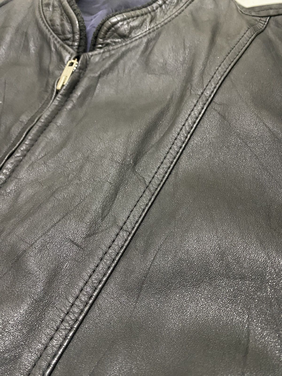 Designer × Japanese Brand × Vintage Vintage Leather Jacket Round neck luxury designers Size US M / EU 48-50 / 2 - 15 Thumbnail