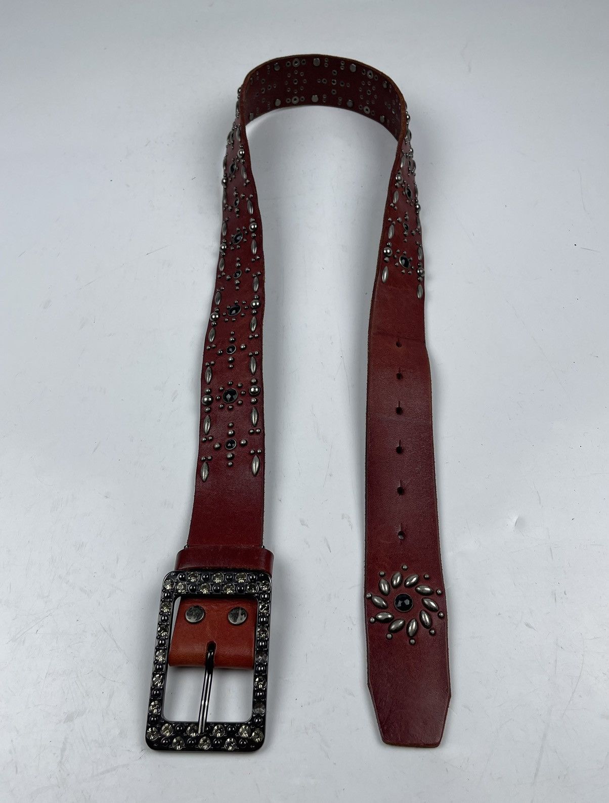 Japanese Brand studded leather belt tc4 Size 36 - 7 Thumbnail