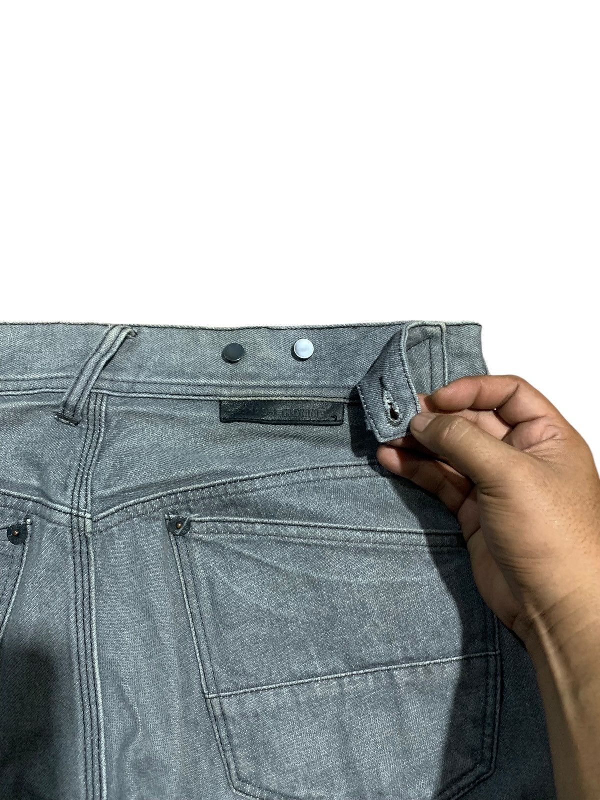 291295=Homme 291295 Homme leather cowhide part straight fit jeans Size US 33 - 11 Thumbnail
