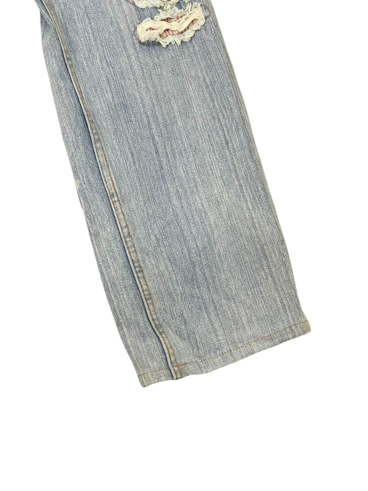 Japanese Brand Distress Jeans Nylaus Faded Blue Regular Fit 9🟦 Size US 32 / EU 48 - 3 Thumbnail