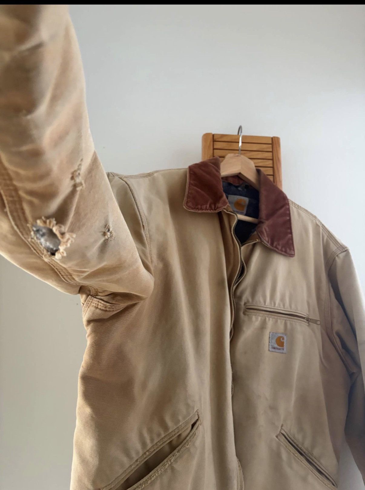 Carhartt Vtg Carhartt Detroit J001BRN Distressed Mens Jacket Med Tall Size US M / EU 48-50 / 2 - 5 Thumbnail