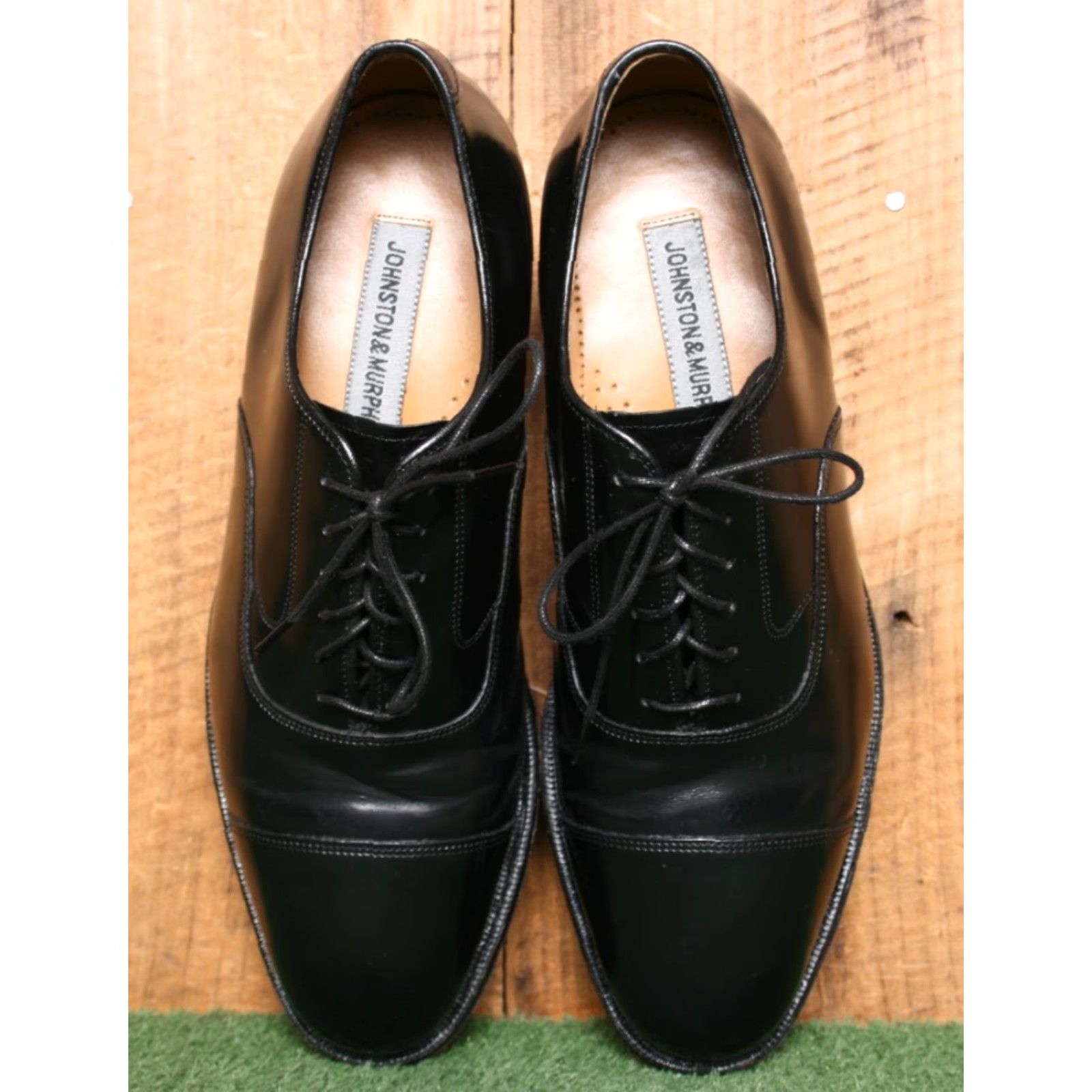 Johnston & Murphy JOHNSTON & MURPHY Optima Black Leather Cap Toe Oxfords Dress Shoes Sz. 8D Mens Size ONE SIZE - 4 Thumbnail
