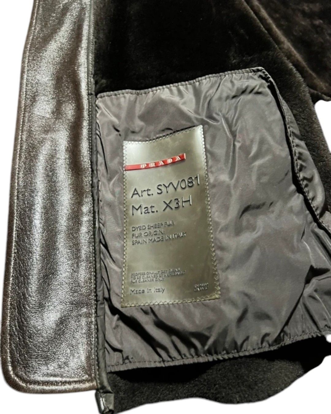Prada PRADA SPORT SHEARLING LEATHER BELTED BIKER COAT JACKET Size US L / EU 52-54 / 3 - 6 Thumbnail