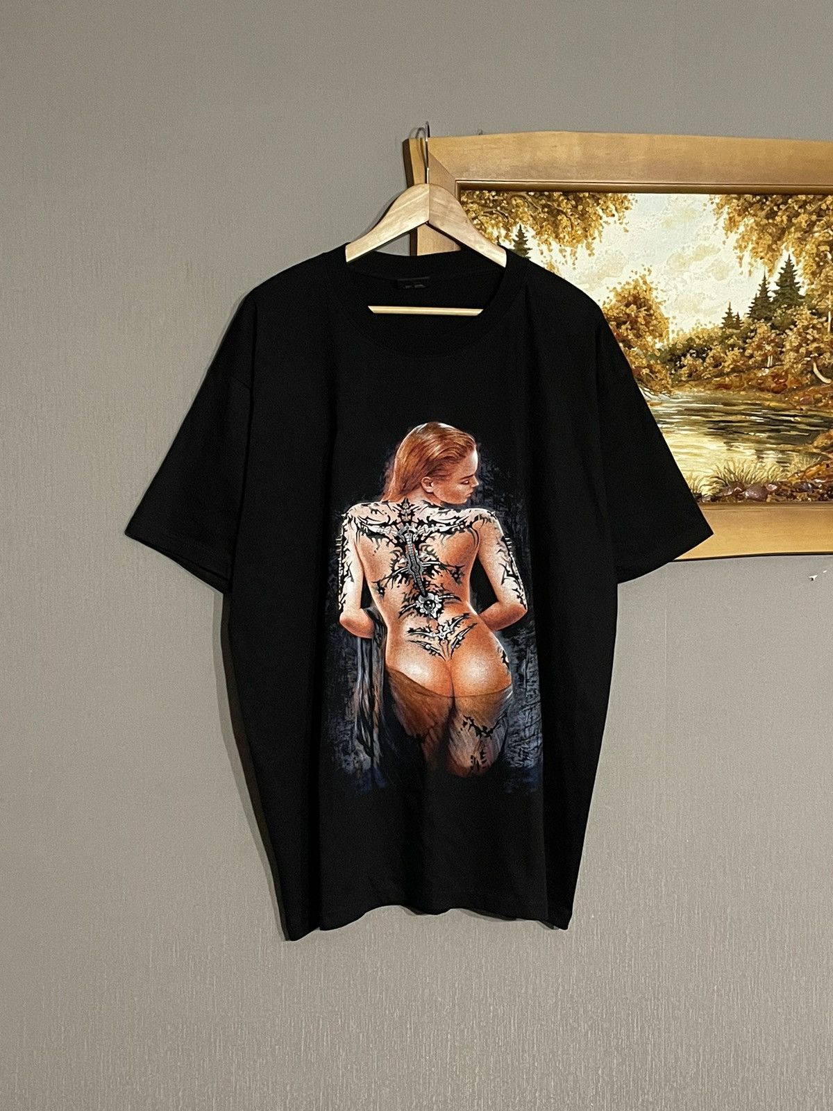 Vintage Pornstar Tribal All Over Print T-shirt Sexy Gothic Tattoo Size US XXL / EU 58 / 5 - 2 Thumbnail