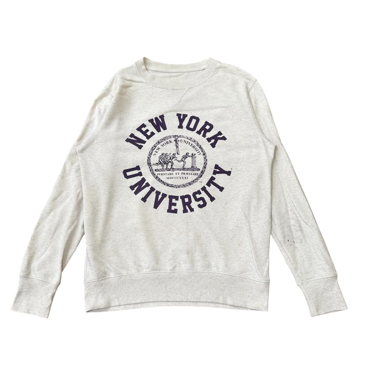 GU GU x New York University NYU Crewneck Sweatshirt Oatmeal Size US M / EU 48-50 / 2 - 1 Thumbnail