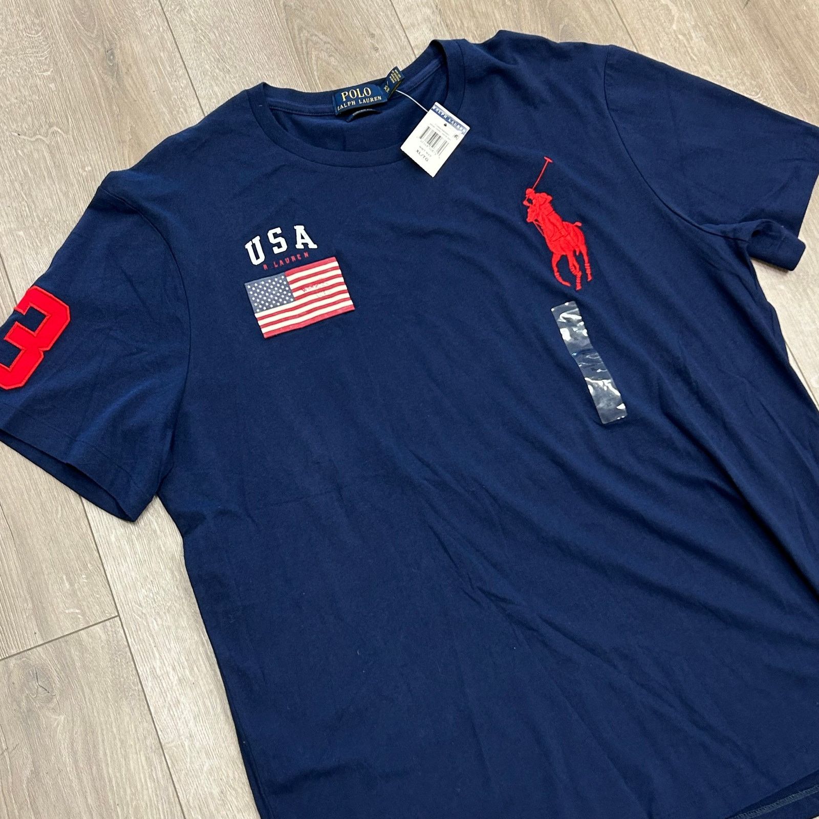 Polo Ralph Lauren New Polo Ralph Lauren USA flag #3 big pony Tee T Shirt Size US XL / EU 56 / 4 - 2 Thumbnail