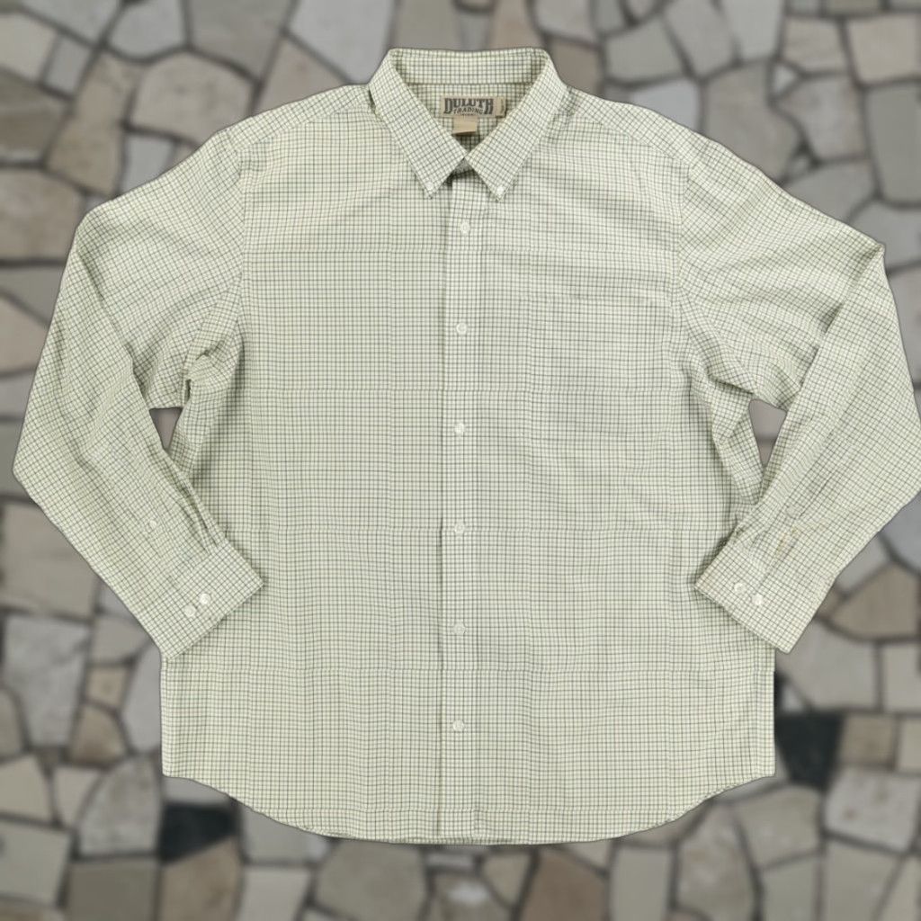 Duluth Trading Company Duluth Trading Trim Fit Long Sleeve Button Down Shirt Green Men 2XL Shirt Size US XXL / EU 58 / 5 - 1 Thumbnail
