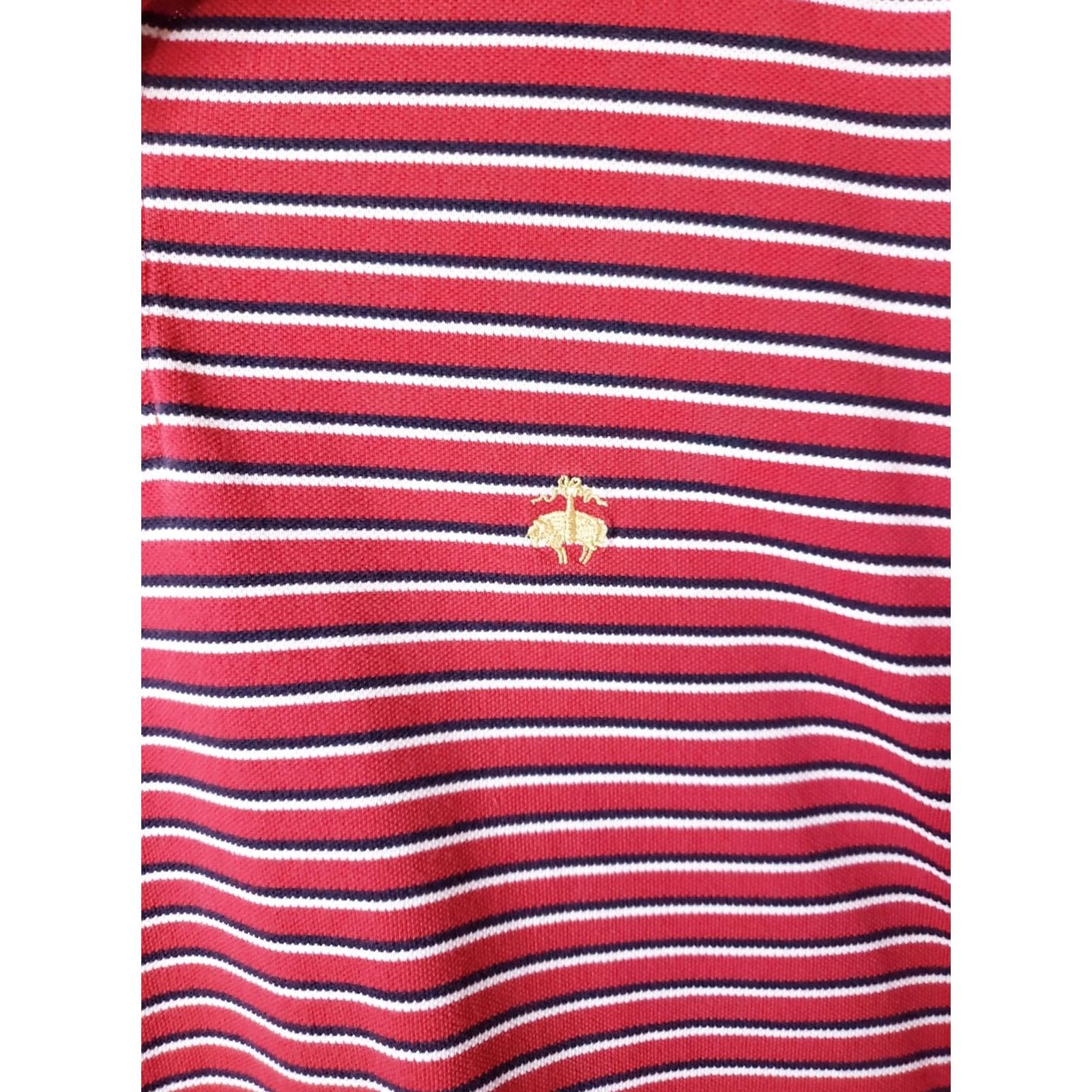 Brooks Brothers Brooks Brothers Performance Polo Shirt Mens XL Red Striped Cotton Original Fit Size US XL / EU 56 / 4 - 4 Thumbnail