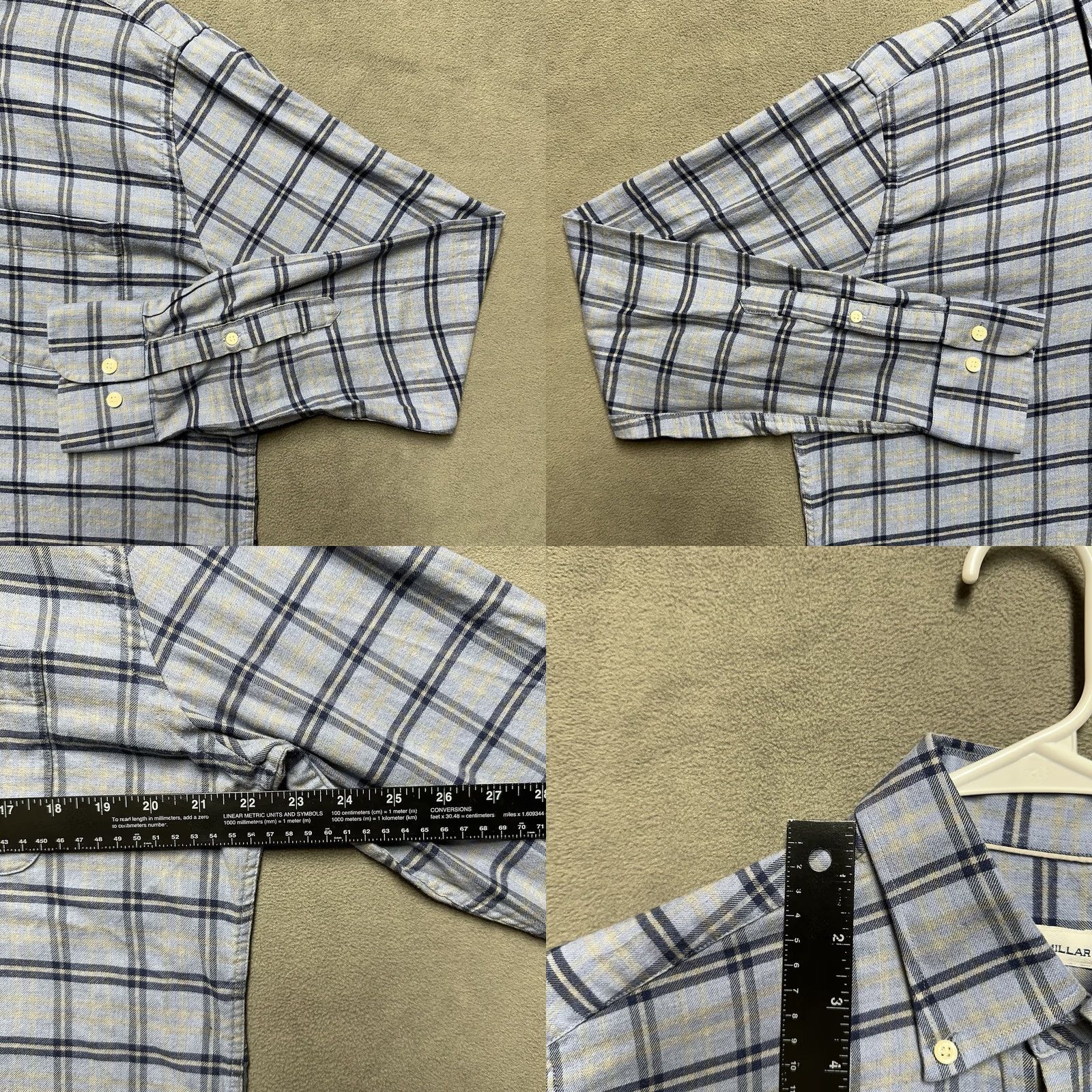 Peter Millar VINTAGE Peter Millar Gus Flannel Sport Shirt Mens M Blue Plaid Long Sleeve Button Down Size US M / EU 48-50 / 2 - 8 Thumbnail
