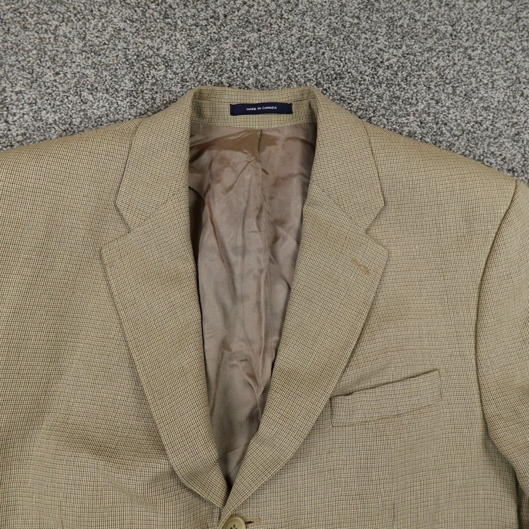 Polo Ralph Lauren Ralph Lauren Chaps Blazer Jacket Wool Button 44 Mens Brown Beige Regular Long Knit Outer Shell Blazer Suit"} Size 44R - 3 Thumbnail