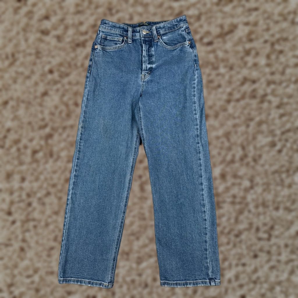 Vintage Wild Fable Jeans Women Size 2 Blue Denim High Rise Straight 26x26 5-Pocket Distressed 90s Retro Womens Size 26" / US 2 / IT 38 - 1 Thumbnail