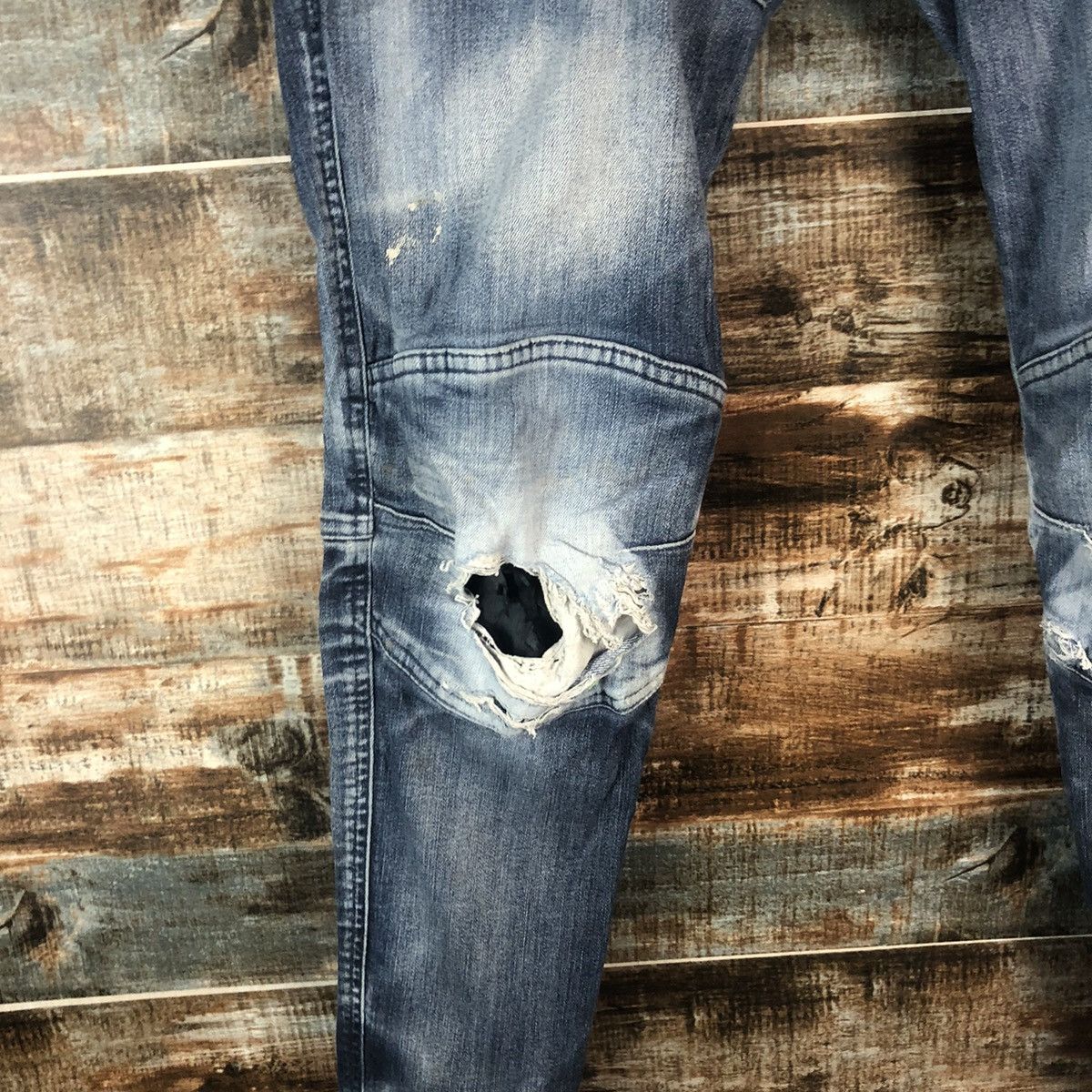 Japanese Brand Field Core Blue Distressed Denim Pants #A2122 Size US 31 - 11 Thumbnail