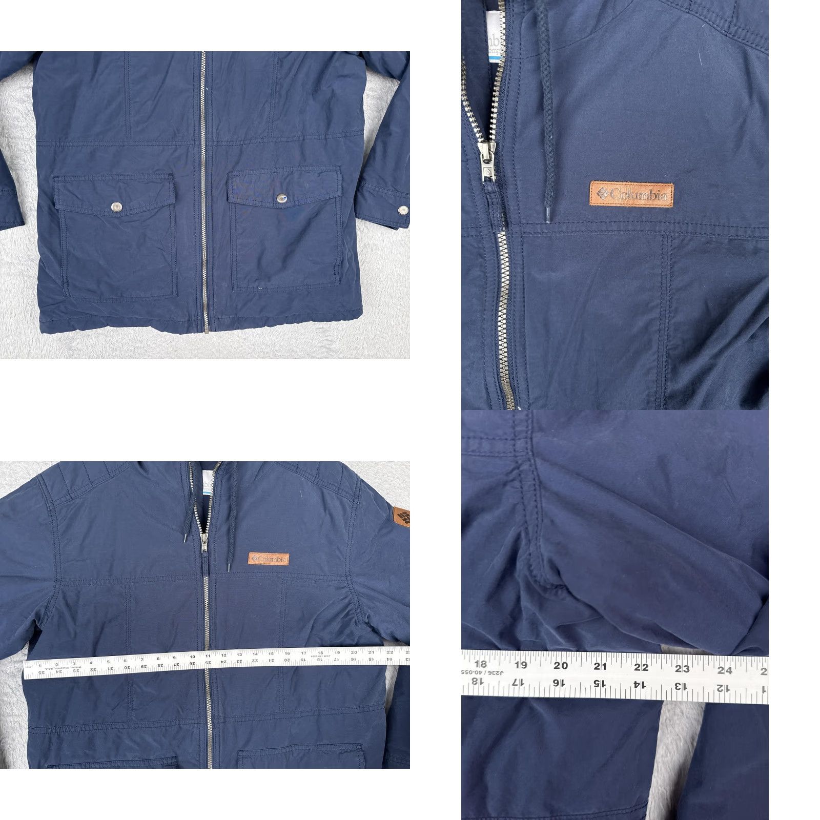 Vintage Columbia Jacket Mens Large Blue Hooded Insulated Cotton Parka Full Zip Pockets Size US L / EU 52-54 / 3 - 8 Thumbnail