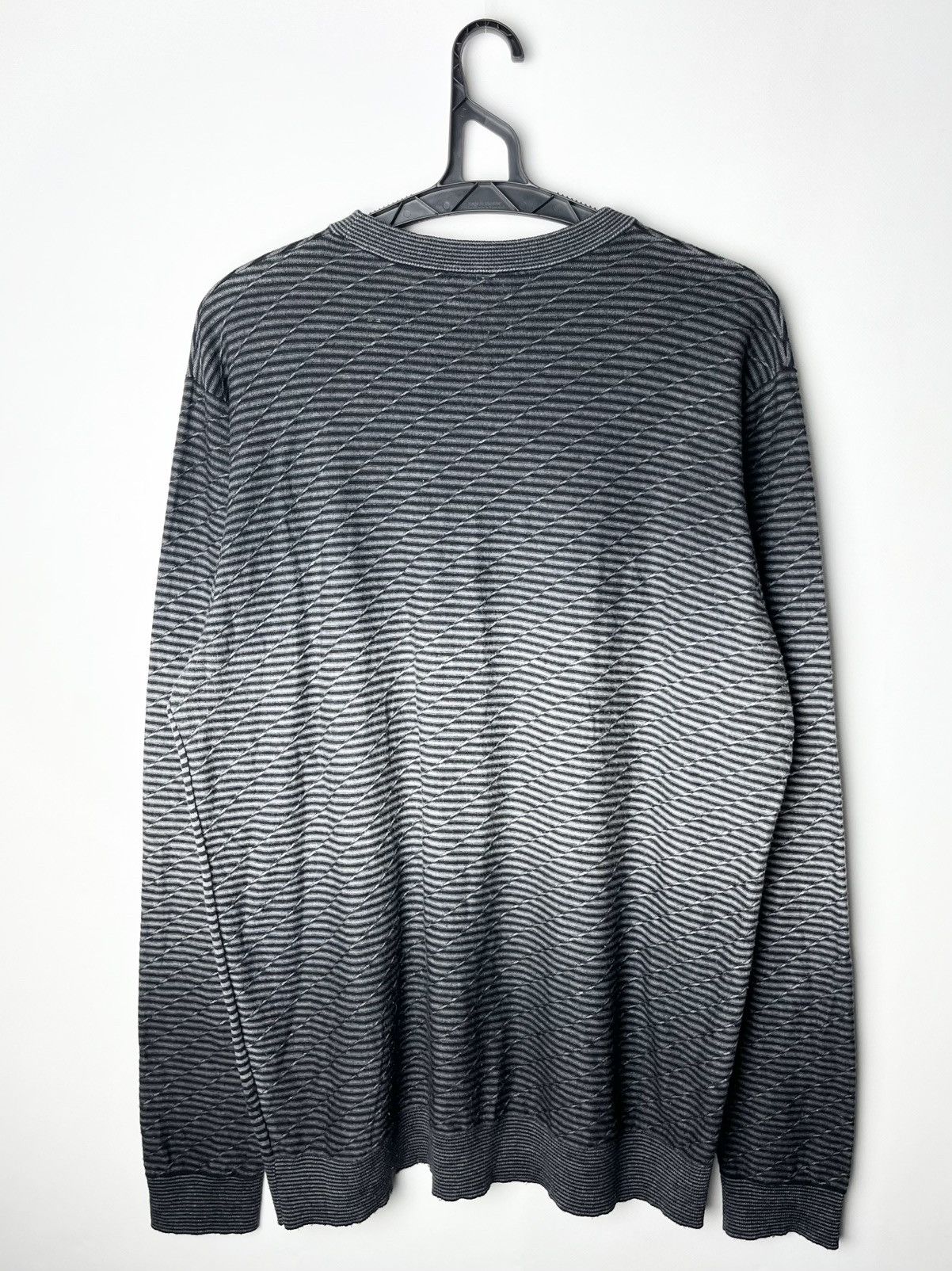 Brioni Brioni Striped Fine-Knit Sweater – Grey/Black Size US XL / EU 56 / 4 - 6 Thumbnail