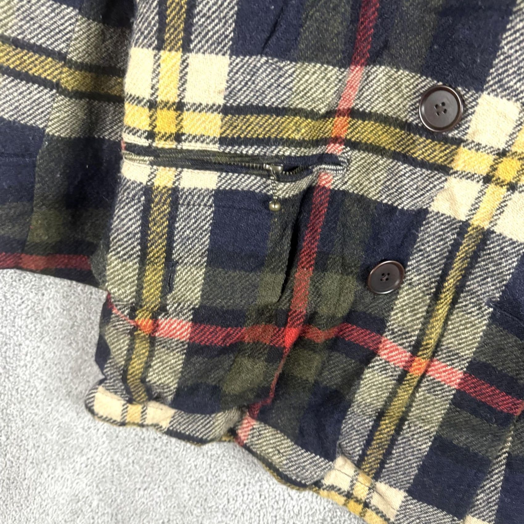 Ralph Lauren Ralph Lauren Jacket Womens Large Blue Plaid Wool Pea Coat Quilted Lined Pockets Size L / US 10 / IT 46 - 7 Thumbnail
