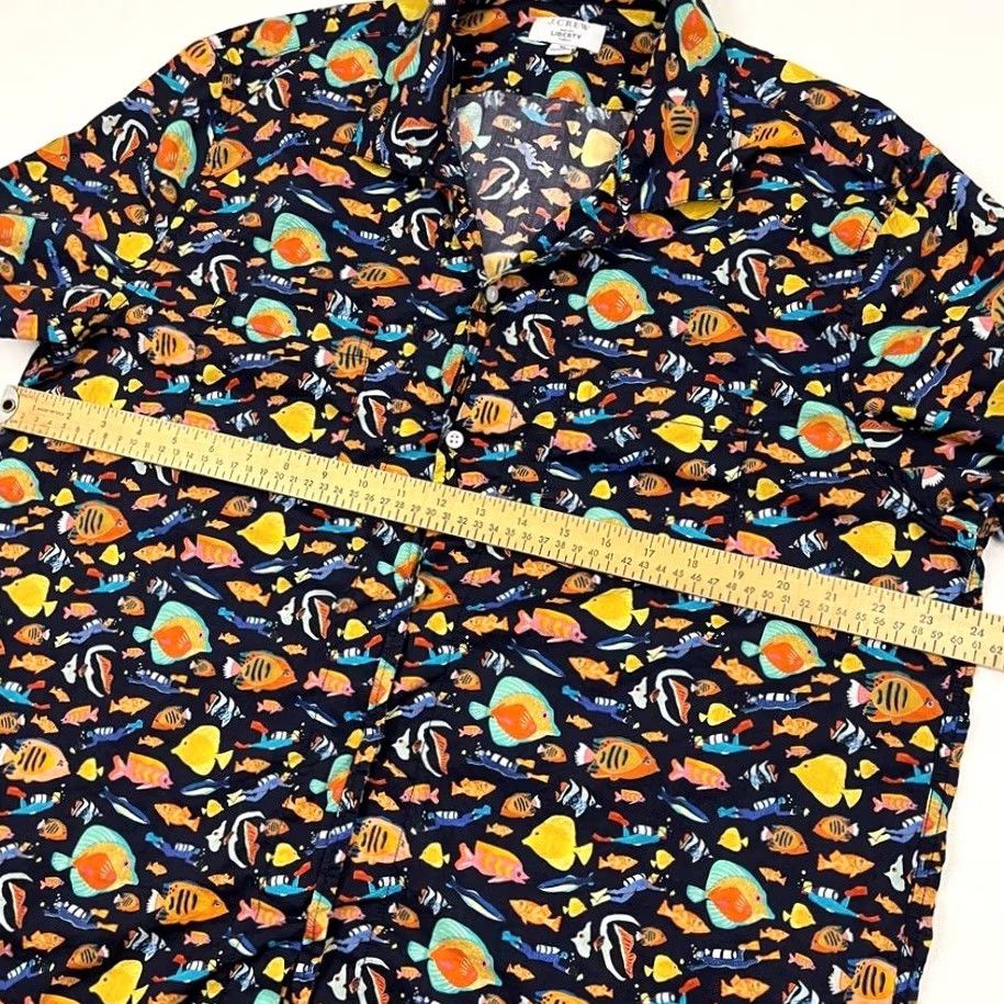 J.Crew VINTAGE J.CREW Liberty Shirt Men XL Blue Fish Hawaiian All Over AOP Print Button Up Prep Shirt Size US XL / EU 56 / 4 - 4 Thumbnail