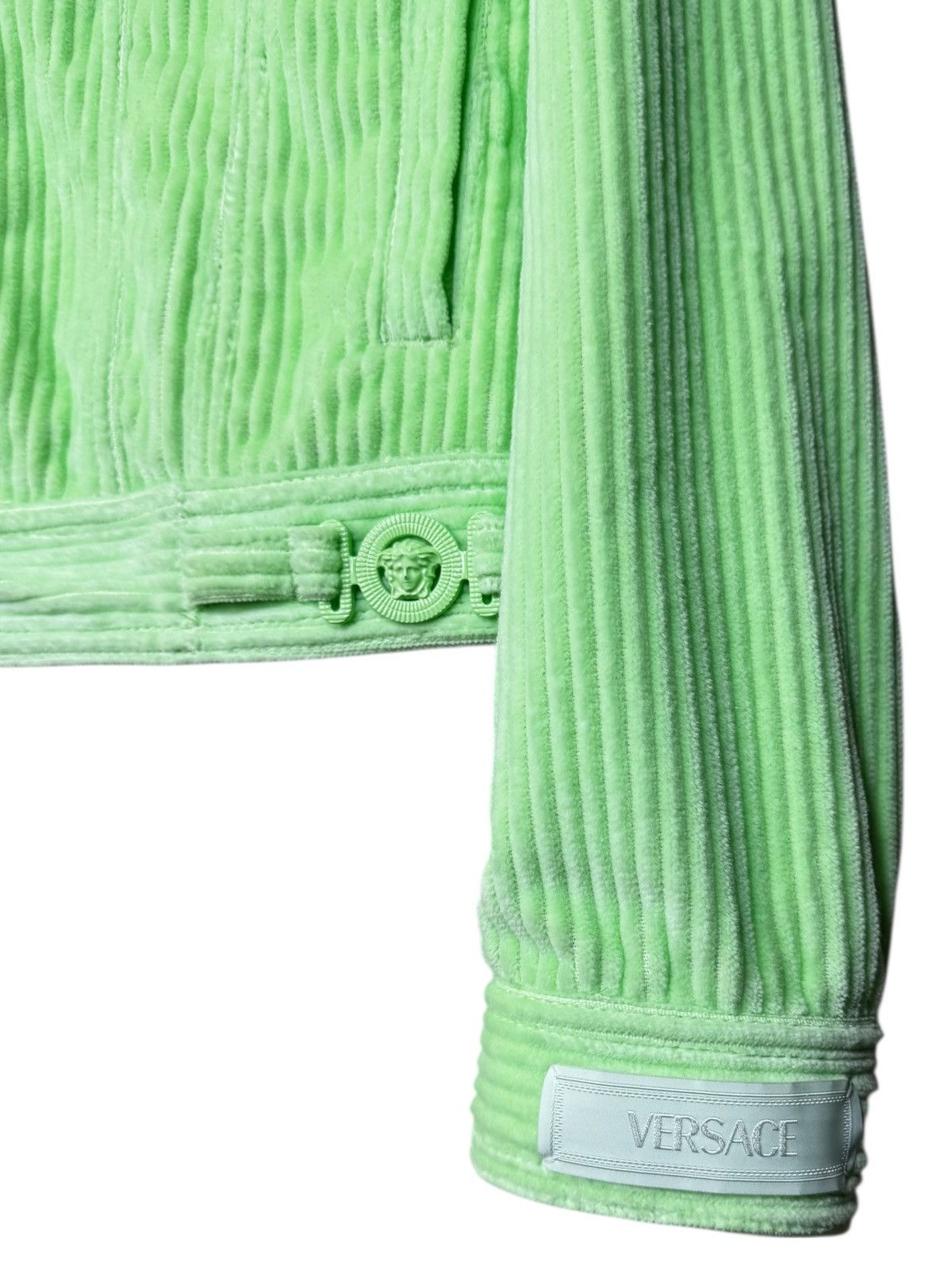 Versace Versace lime green corduroy jacket with Medusa buttons Size US M / EU 48-50 / 2 - 2 Thumbnail